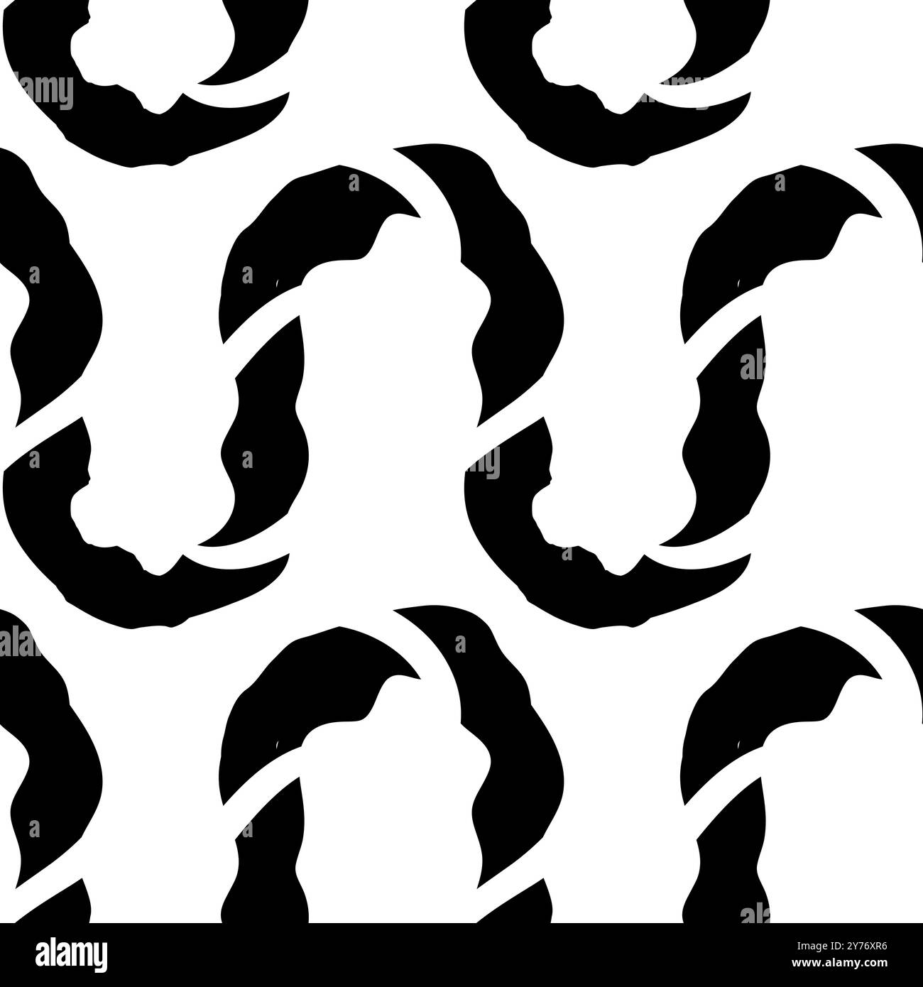 Motif abstrait sans couture avec des squiggles et des griffonnages. Lignes courbes tissées. L'encre chaotique gribouillonne la texture décorative. Griffonnages désordonnés, ondulés et bouclés l Illustration de Vecteur