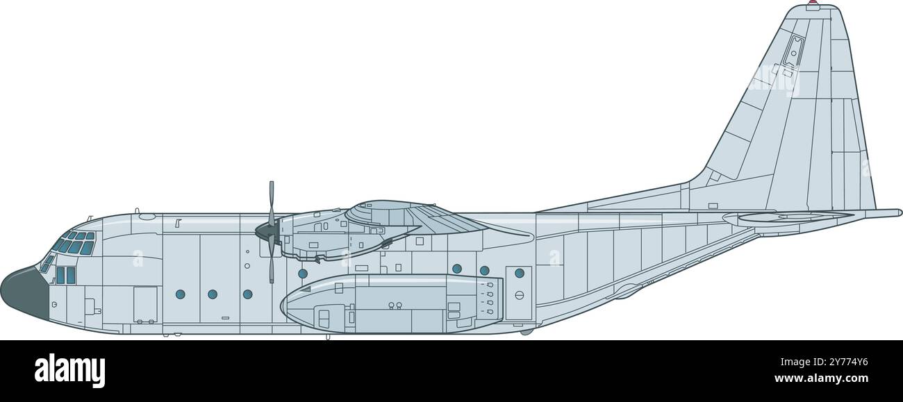 Amerikanischer Militärtransporter Illustration de Vecteur