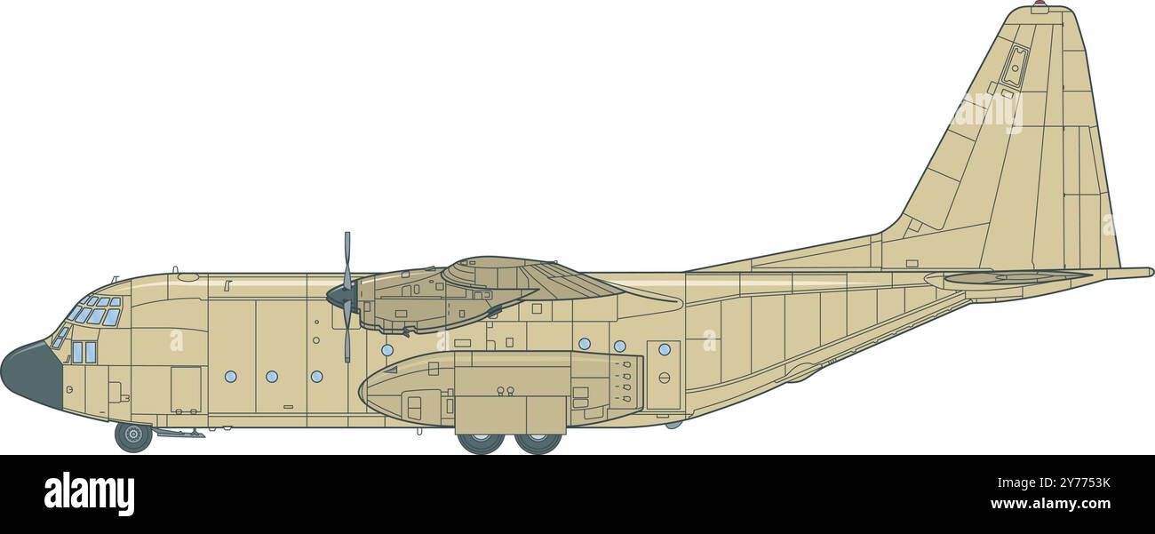 Amerikanischer Militärtransporter Illustration de Vecteur