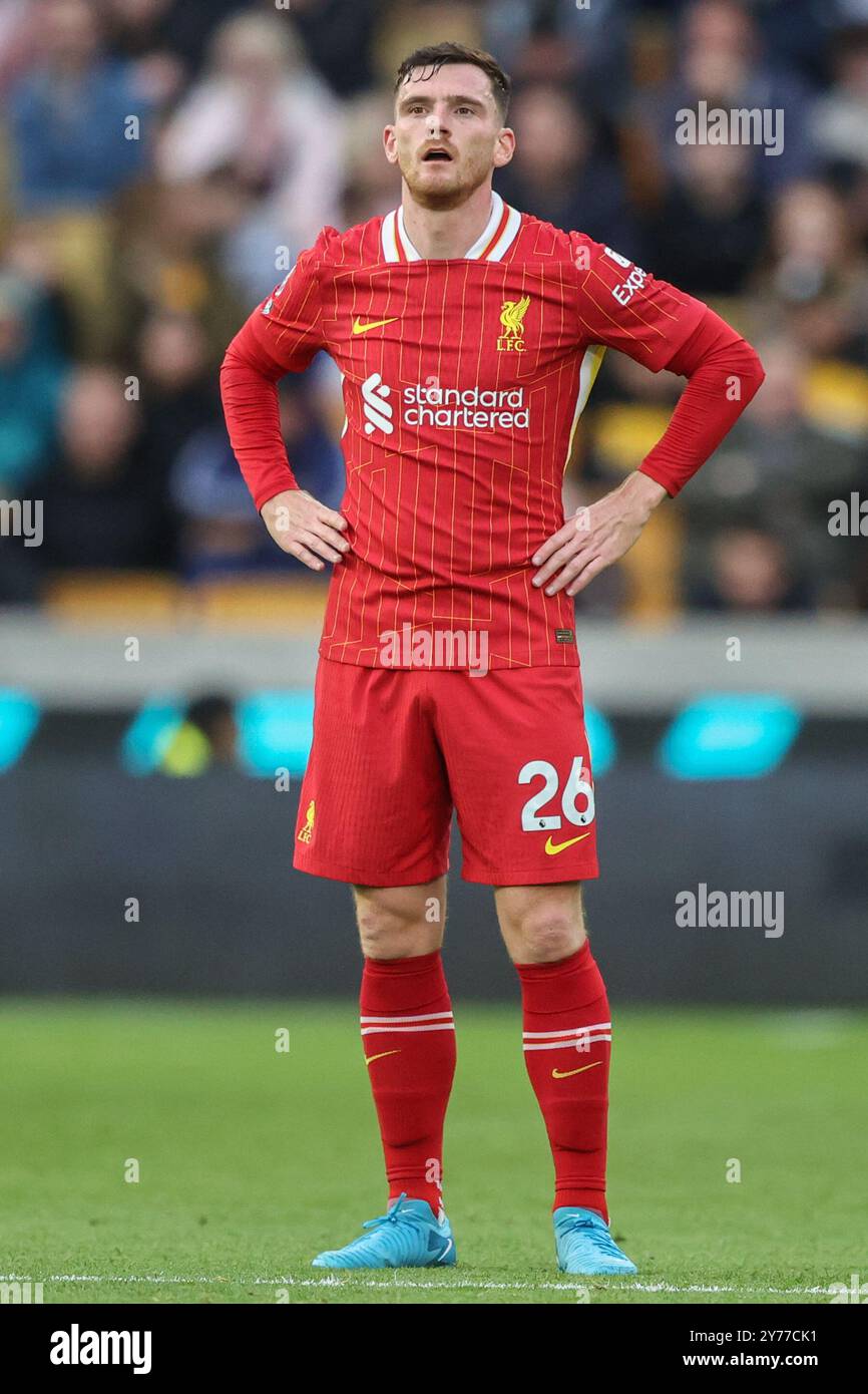 Andrew Robertson de Liverpool lors du match de premier League Wolverhampton Wanderers vs Liverpool à Molineux, Wolverhampton, Royaume-Uni, 28 septembre 2024 (photo par Alfie Cosgrove/News images) Banque D'Images