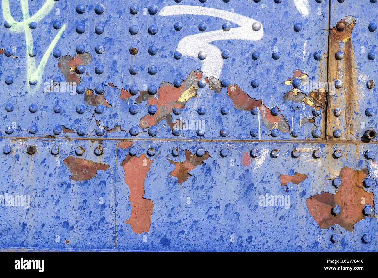 Le pont Friedrich Ebert sur le Rhin entre Ruhort et Homberg, détails des piliers du pont, rouille, rivets, Duisbourg, Rhénanie du Nord-Westphalie, GER Banque D'Images