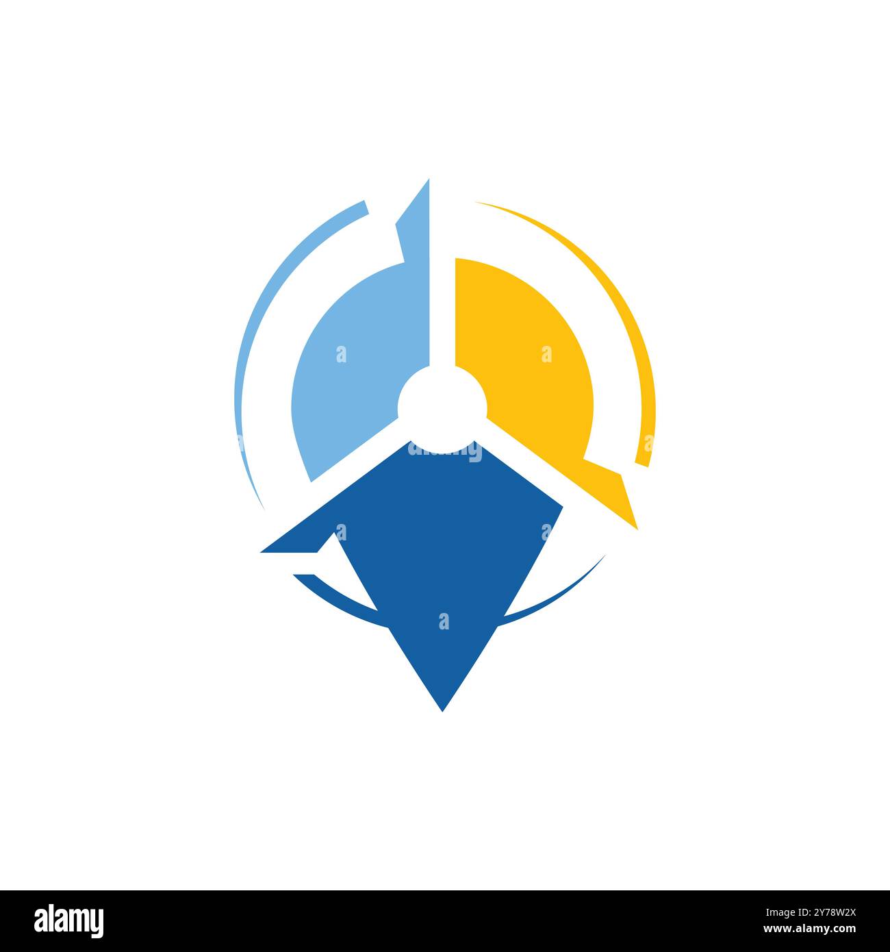 Logo de conception d'icône d'emplacement d'éolienne. Silhouette, icône colorée et linéaire de l'éolienne. Icône d'emplacement créatif pour le logo de votre application mobile Web Illustration de Vecteur