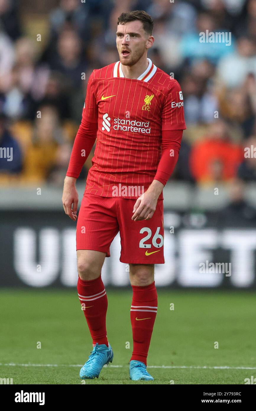 Andrew Robertson de Liverpool lors du match de premier League Wolverhampton Wanderers vs Liverpool à Molineux, Wolverhampton, Royaume-Uni, 28 septembre 2024 (photo par Alfie Cosgrove/News images) Banque D'Images