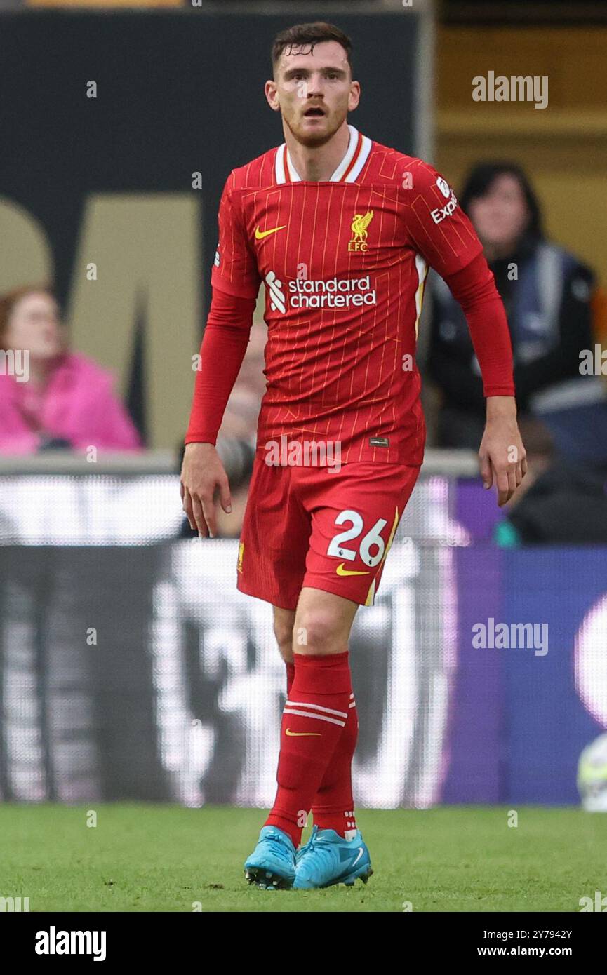 Andrew Robertson de Liverpool lors du match de premier League Wolverhampton Wanderers vs Liverpool à Molineux, Wolverhampton, Royaume-Uni, 28 septembre 2024 (photo par Alfie Cosgrove/News images) Banque D'Images