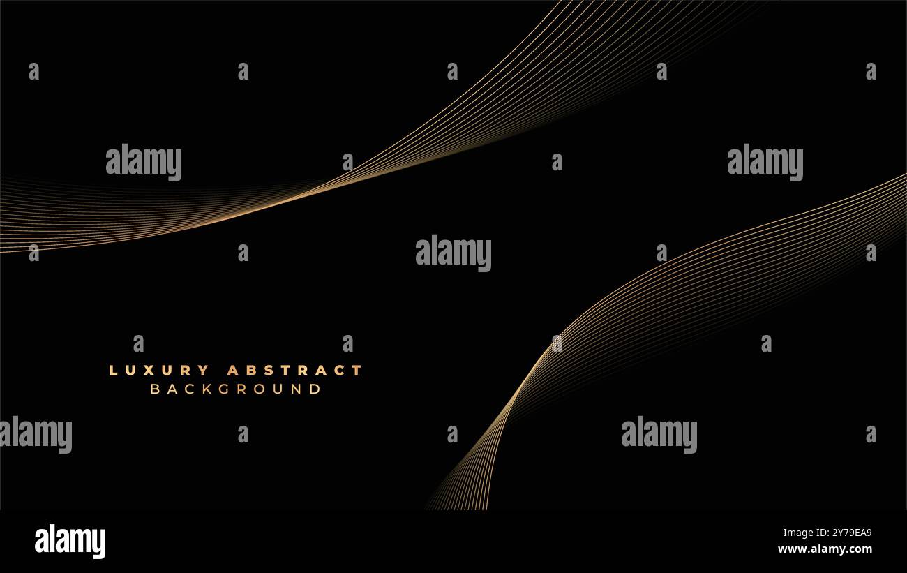 Fond de lignes d'ondulation dorées et noires de luxe Illustration de Vecteur