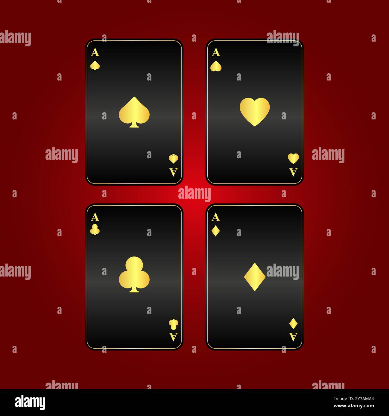 Jeu d'as de cartes à jouer Illustration de Vecteur