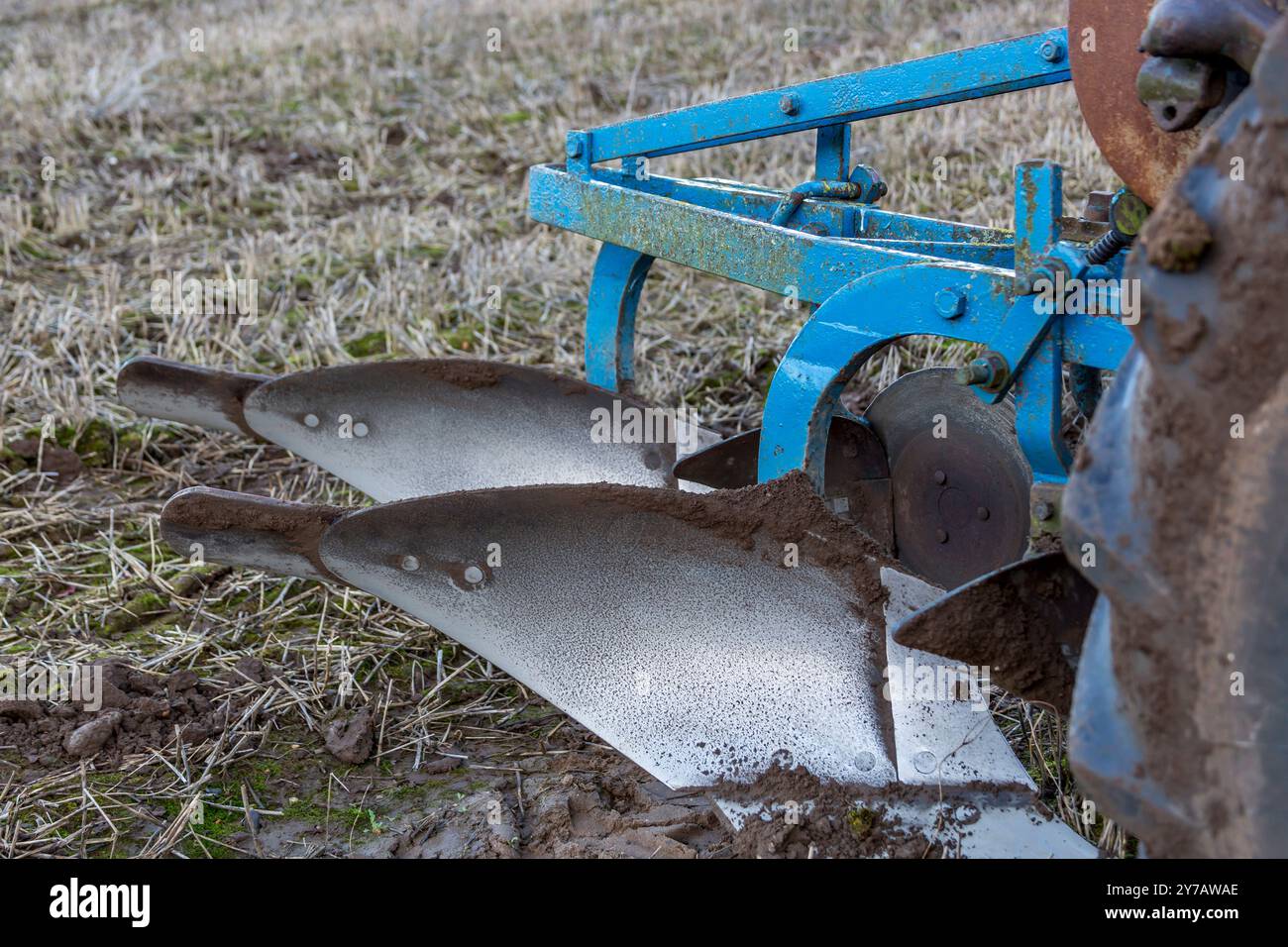 Labourage tracteur assorti à Cawston Banque D'Images