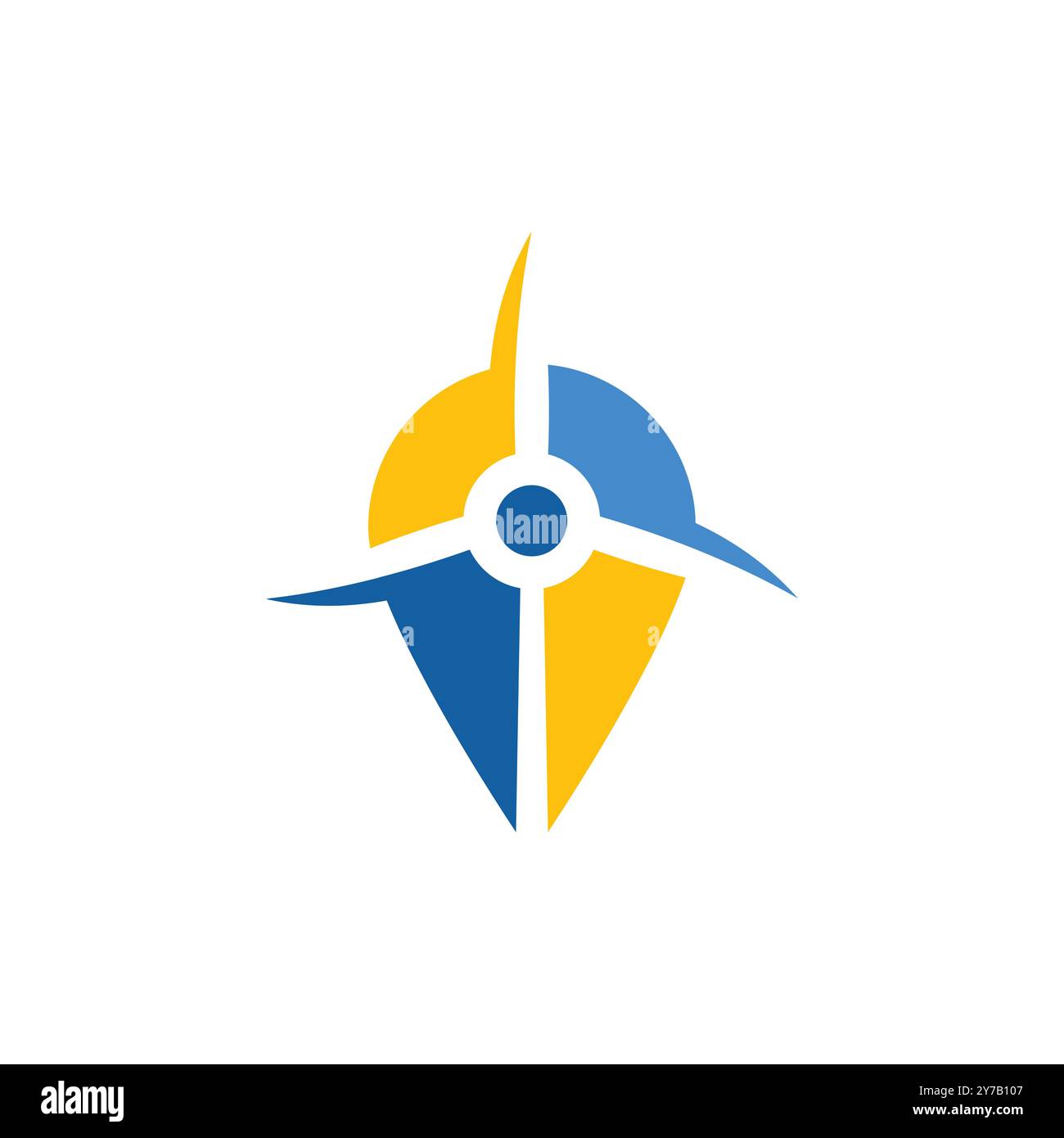 Logo de conception d'icône d'emplacement d'éolienne. Silhouette, icône colorée et linéaire de l'éolienne. Icône d'emplacement créatif pour le logo de votre application mobile Web Illustration de Vecteur