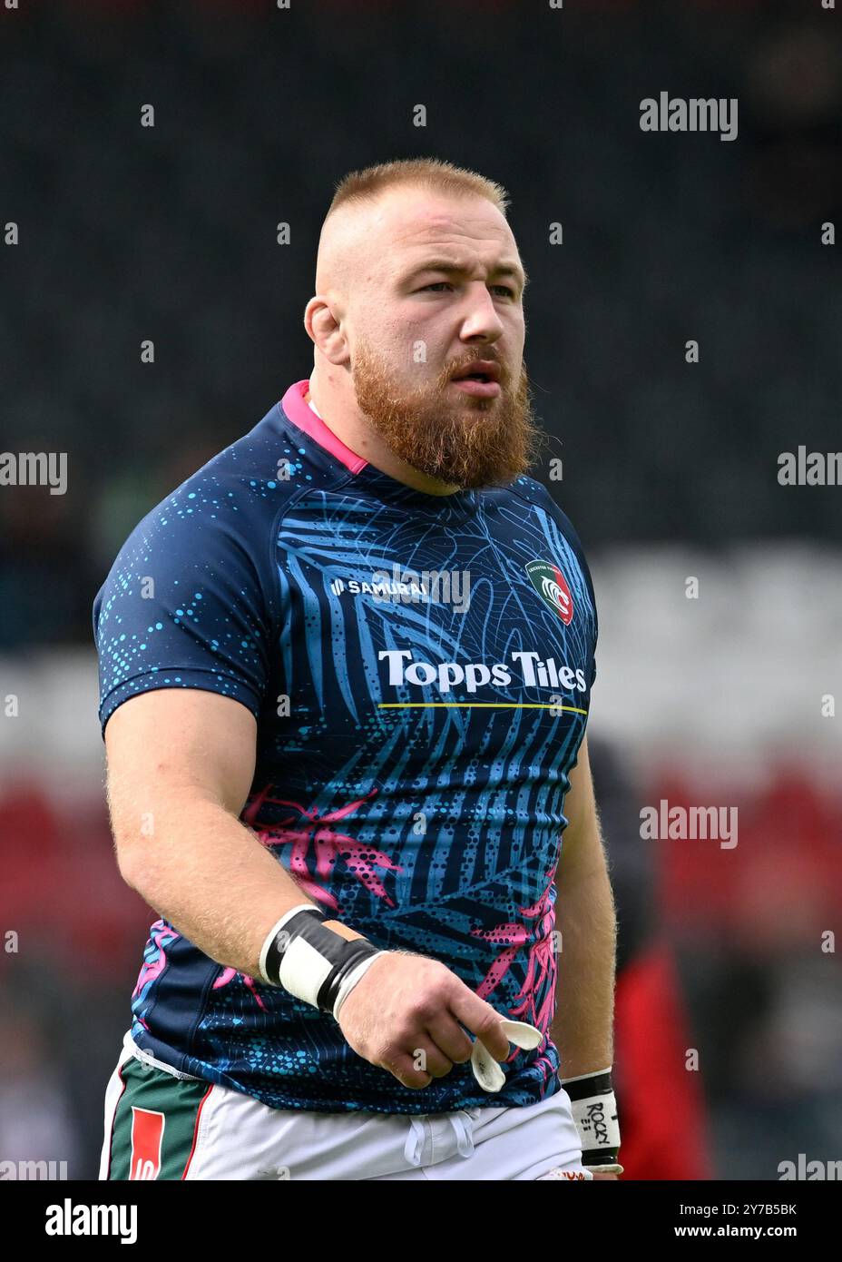 Joe HEYES des Leicester Tigers lors du match Gallagher Premiership Leicester Tigers vs Bath Rugby à Welford Road, Leicester, Royaume-Uni, le 29 septembre 2024 (photo de Mark Dunn/News images) Banque D'Images