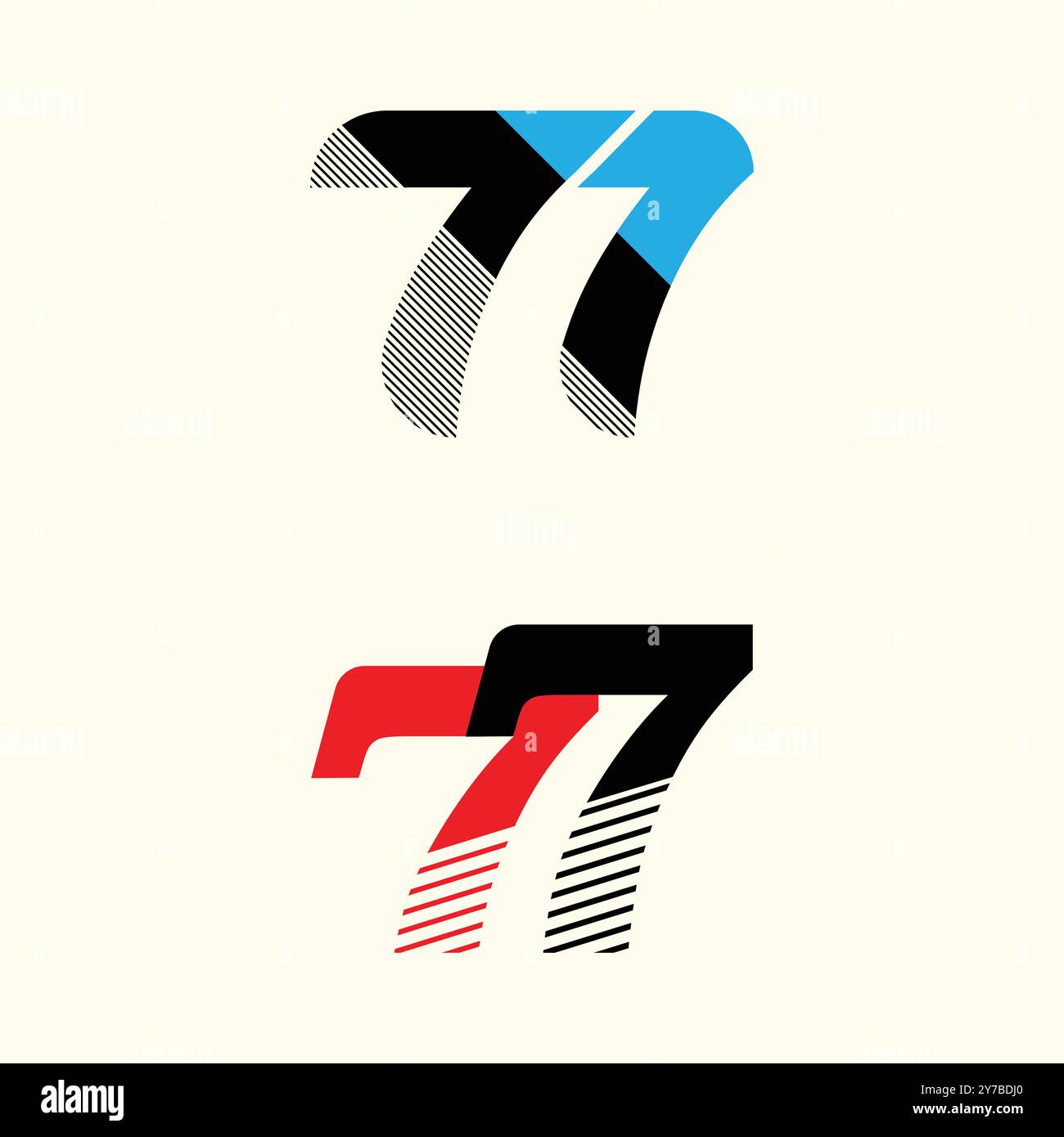 77 conception sportive de numéro Illustration de Vecteur