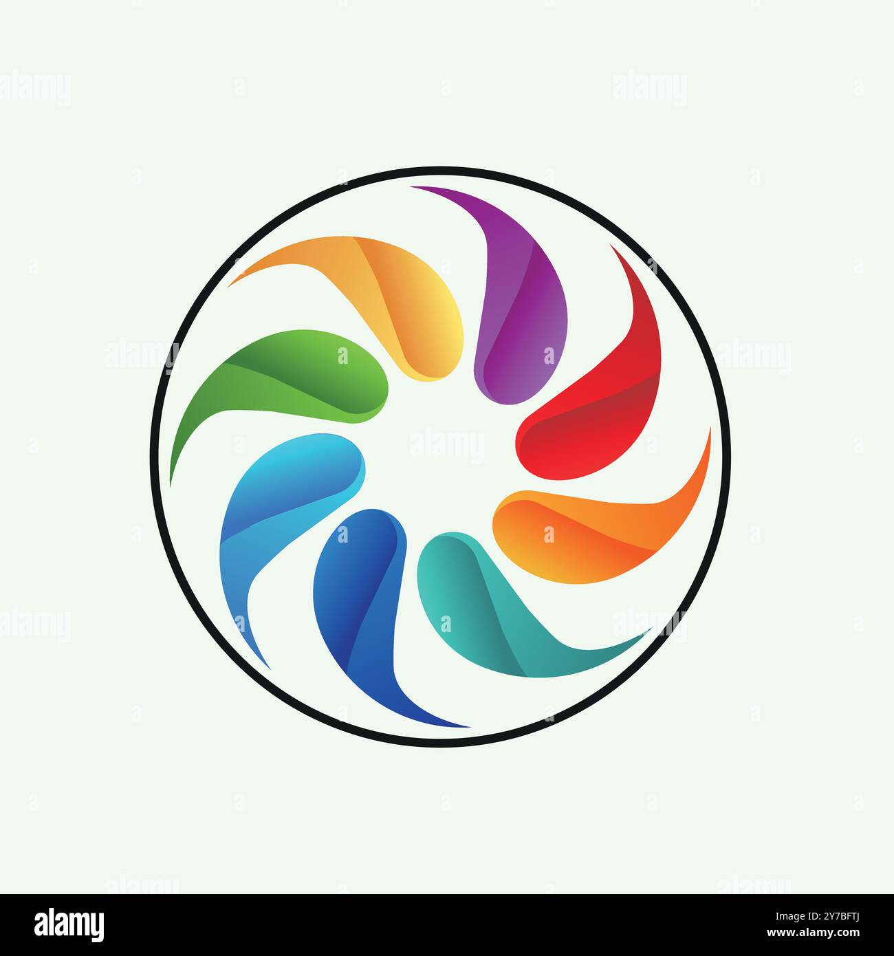 Logo de cercle de couleur arc-en-ciel Illustration de Vecteur
