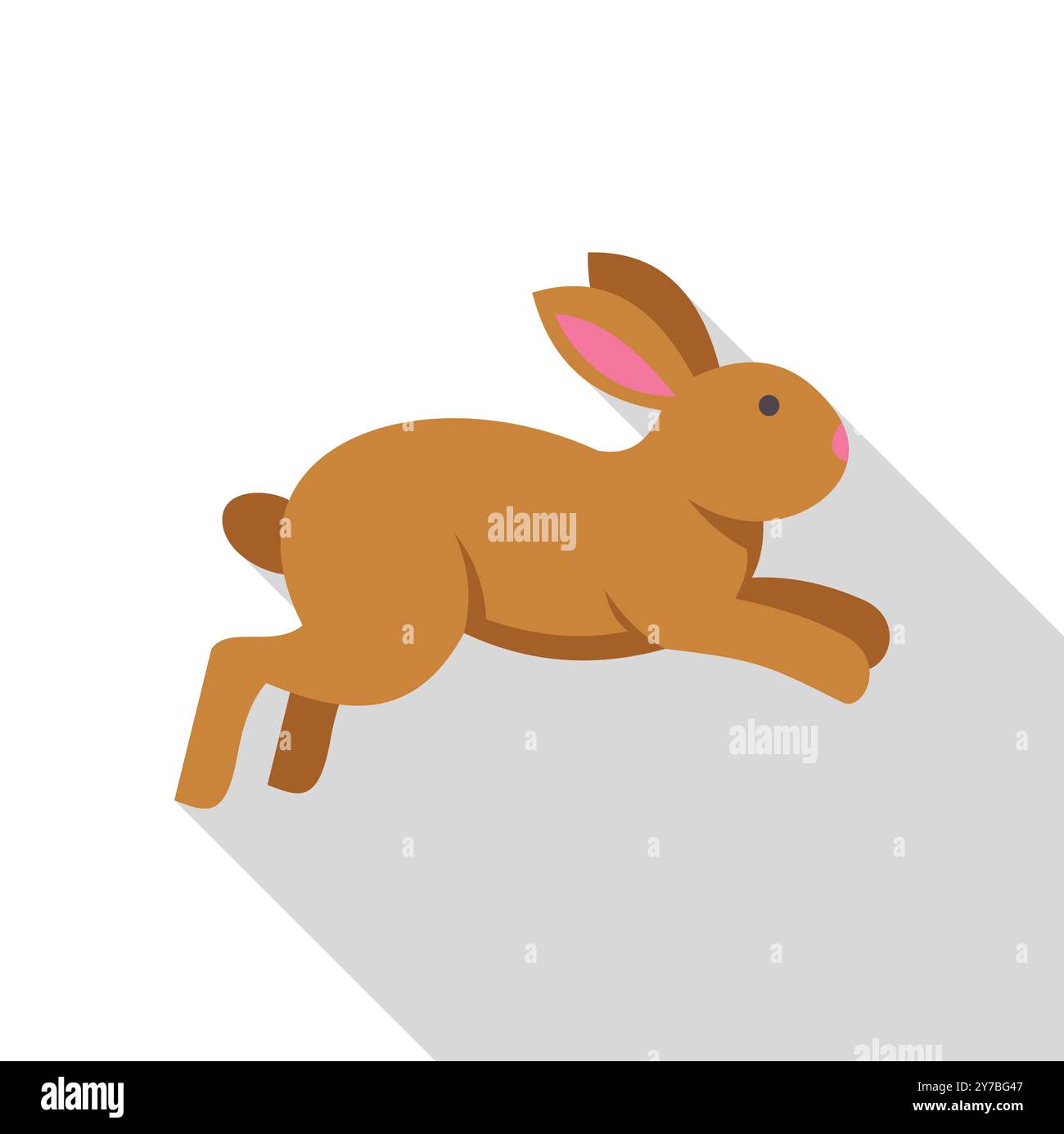 Icône de saut de lapin brun dans un style plat sur un fond blanc Illustration de Vecteur