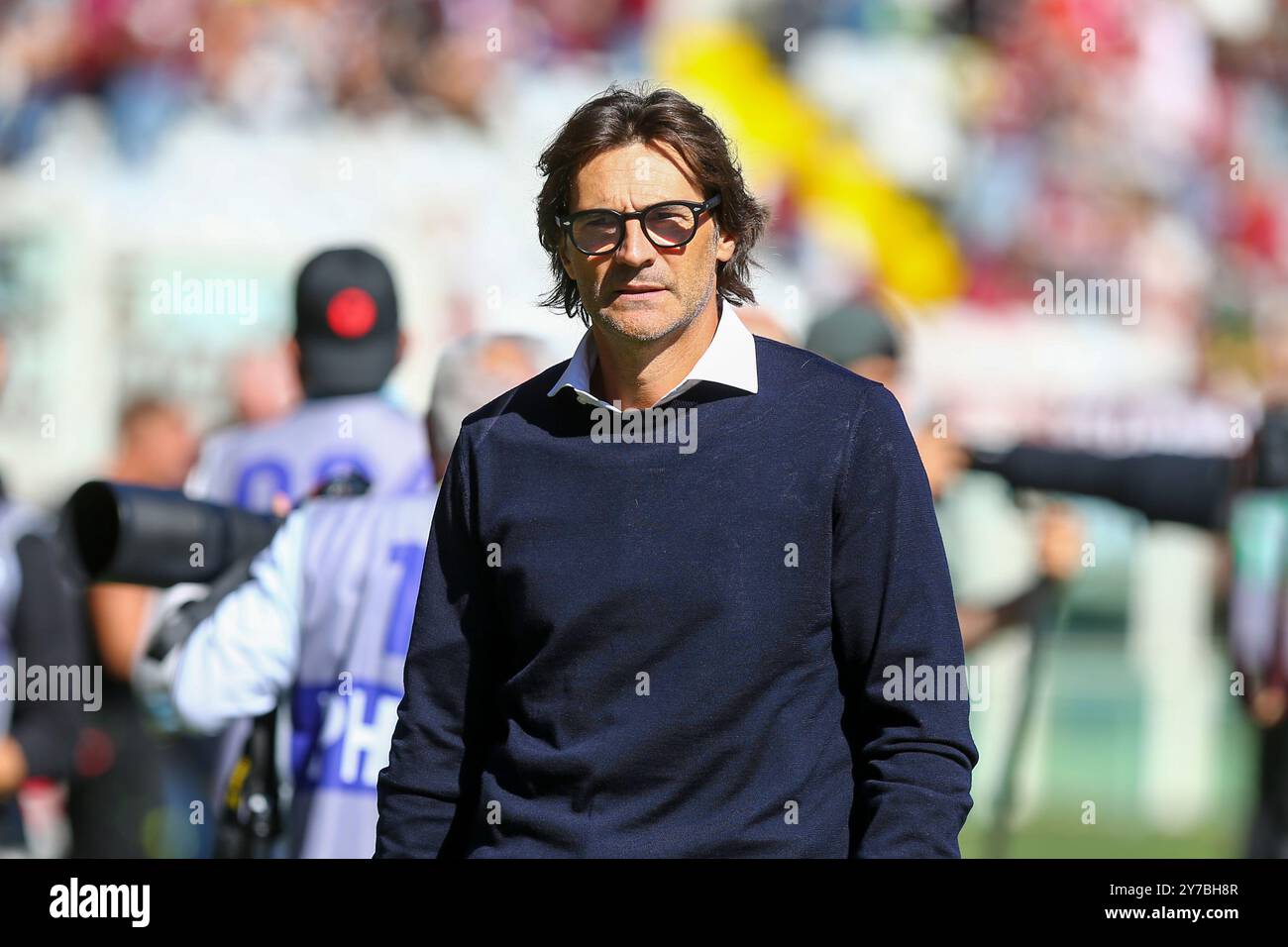 Paolo Vanoli, entraîneur-chef du Torino FC, lors du match de Serie A entre le Torino FC et le SS Lazio le 29 septembre 2024 au stade olympique Grande Torino Banque D'Images