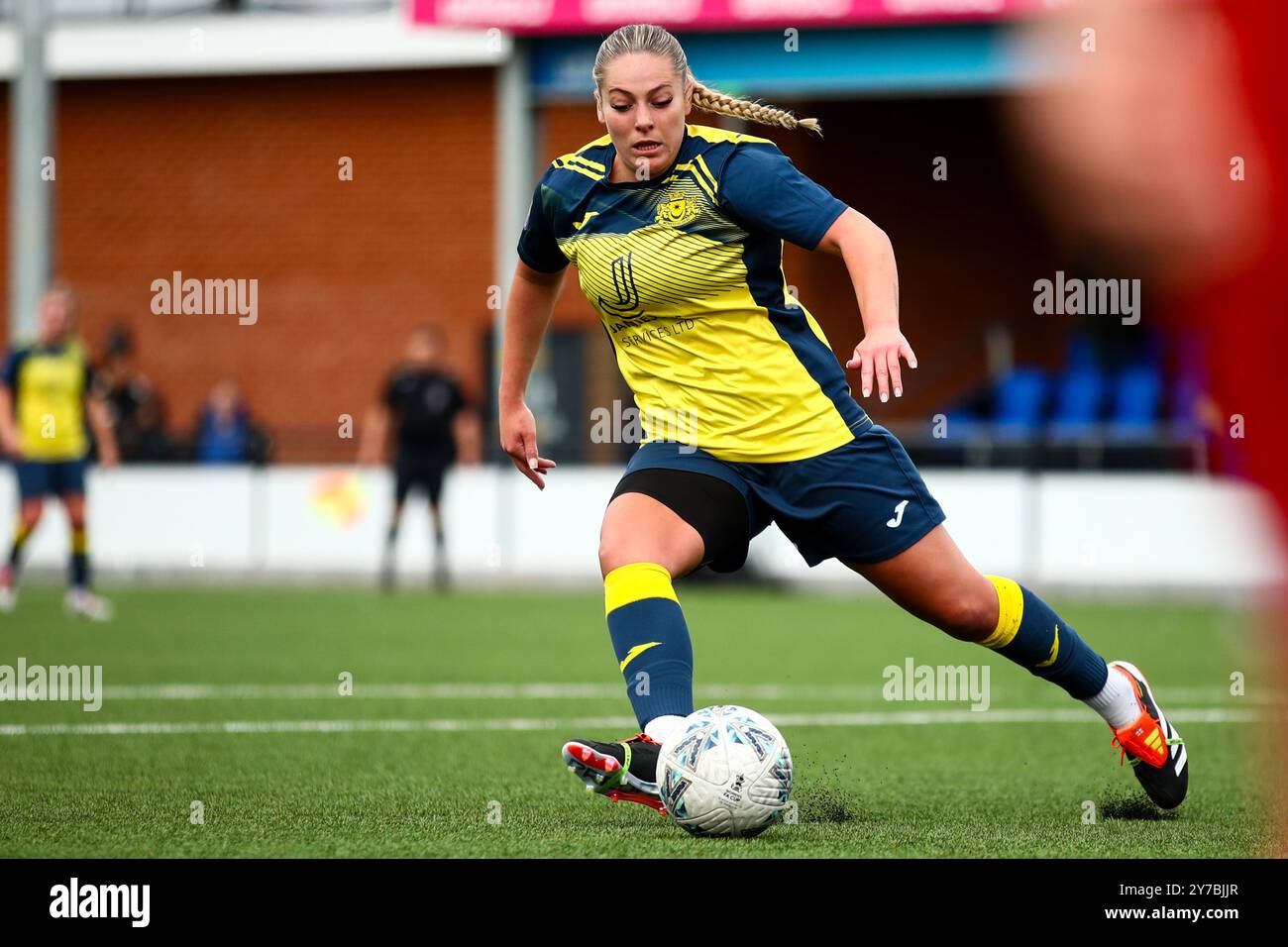 Portsmouth, Royaume-Uni. 29 septembre 2024. Portsmouth, Angleterre, 29 septembre 2024 : Moneyfields en action lors du match de la Coupe de la Ligue nationale féminine entre Moneyfields et Dulwich Hamlet au Moneyfields FC à Portsmouth, Angleterre. (Liam Asman/SPP) crédit : SPP Sport Press photo. /Alamy Live News Banque D'Images