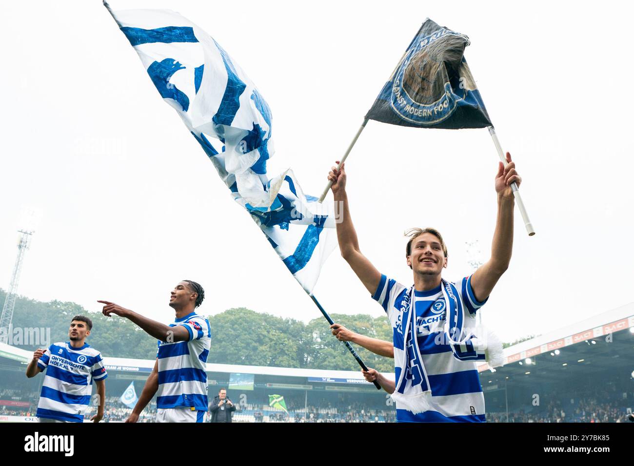 Doetinchem, pays-Bas. 29 septembre 2024. DOETINCHEM, PAYS-BAS - SEPTEMBRE 29 : Jesse van de Haar de Graafschap célèbre la victoire de son équipe après le match néerlandais Keuken Kampioen Divisie entre de Graafschap et vitesse au Stadion de Vijverberg le 29 septembre 2024 à Doetinchem, pays-Bas. (Photo de René Nijhuis/Orange Pictures) crédit : Orange pics BV/Alamy Live News Banque D'Images