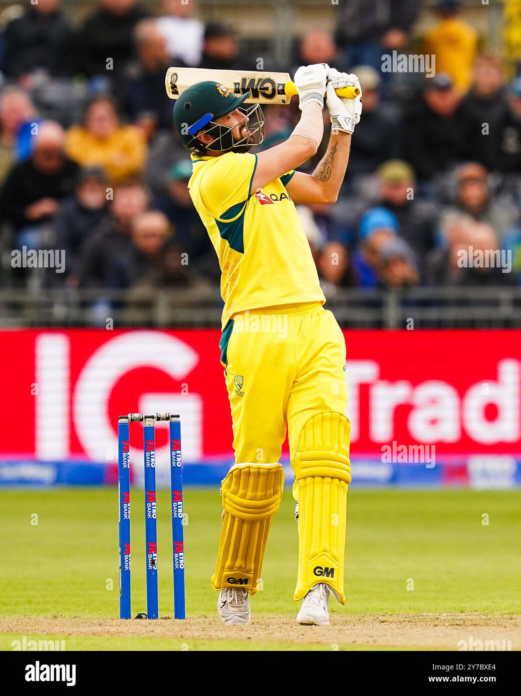 Bristol, Royaume-Uni, 29 septembre 2024. Matthew court batteur australien lors du match international d'un jour de la Fifth Metro Bank opposant l'Angleterre et l'Australie. Crédit : Robbie Stephenson/Gloucestershire Cricket/Alamy Live News Banque D'Images