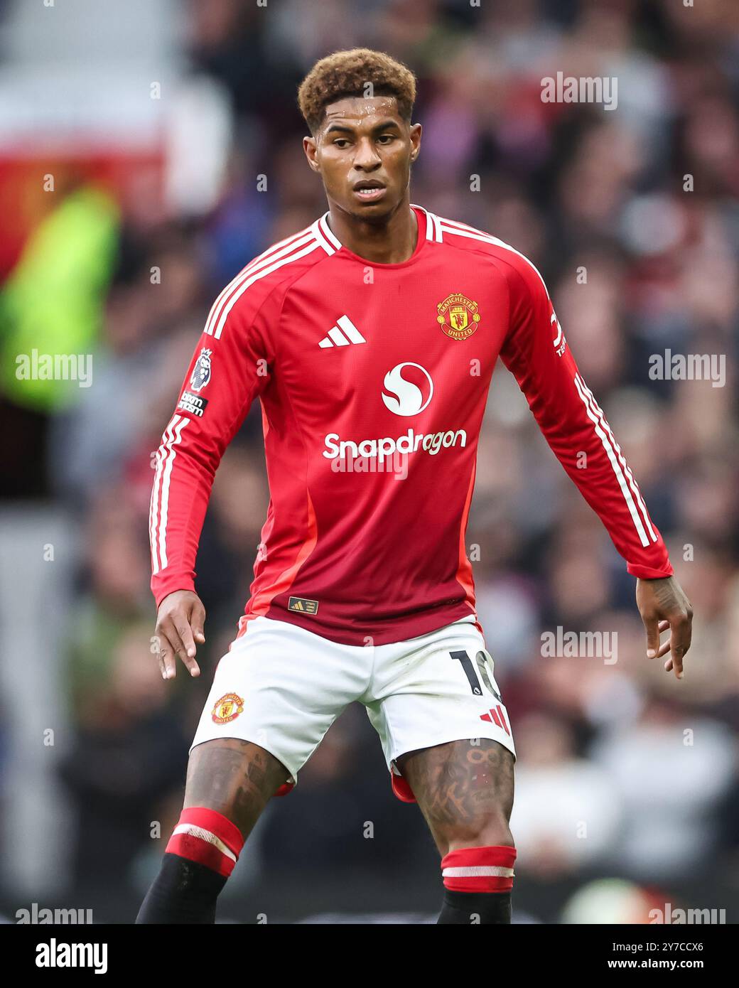 Marcus Rashford de Manchester United lors du match de premier League Manchester United vs Tottenham Hotspur à Old Trafford, Manchester, Royaume-Uni, le 29 septembre 2024 (photo de Mark Cosgrove/News images) Banque D'Images