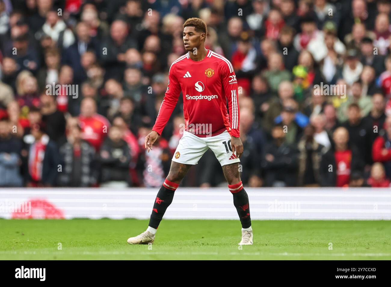 Marcus Rashford de Manchester United lors du match de premier League Manchester United vs Tottenham Hotspur à Old Trafford, Manchester, Royaume-Uni, le 29 septembre 2024 (photo de Mark Cosgrove/News images) Banque D'Images