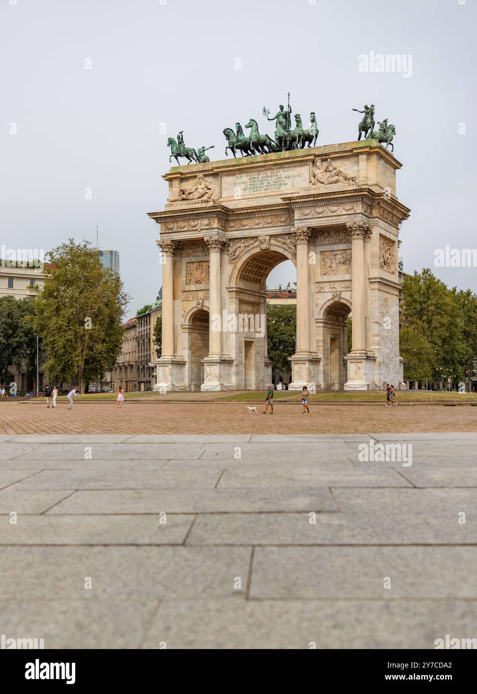 Une photo de l'Arco della Pace à Milan. Banque D'Images