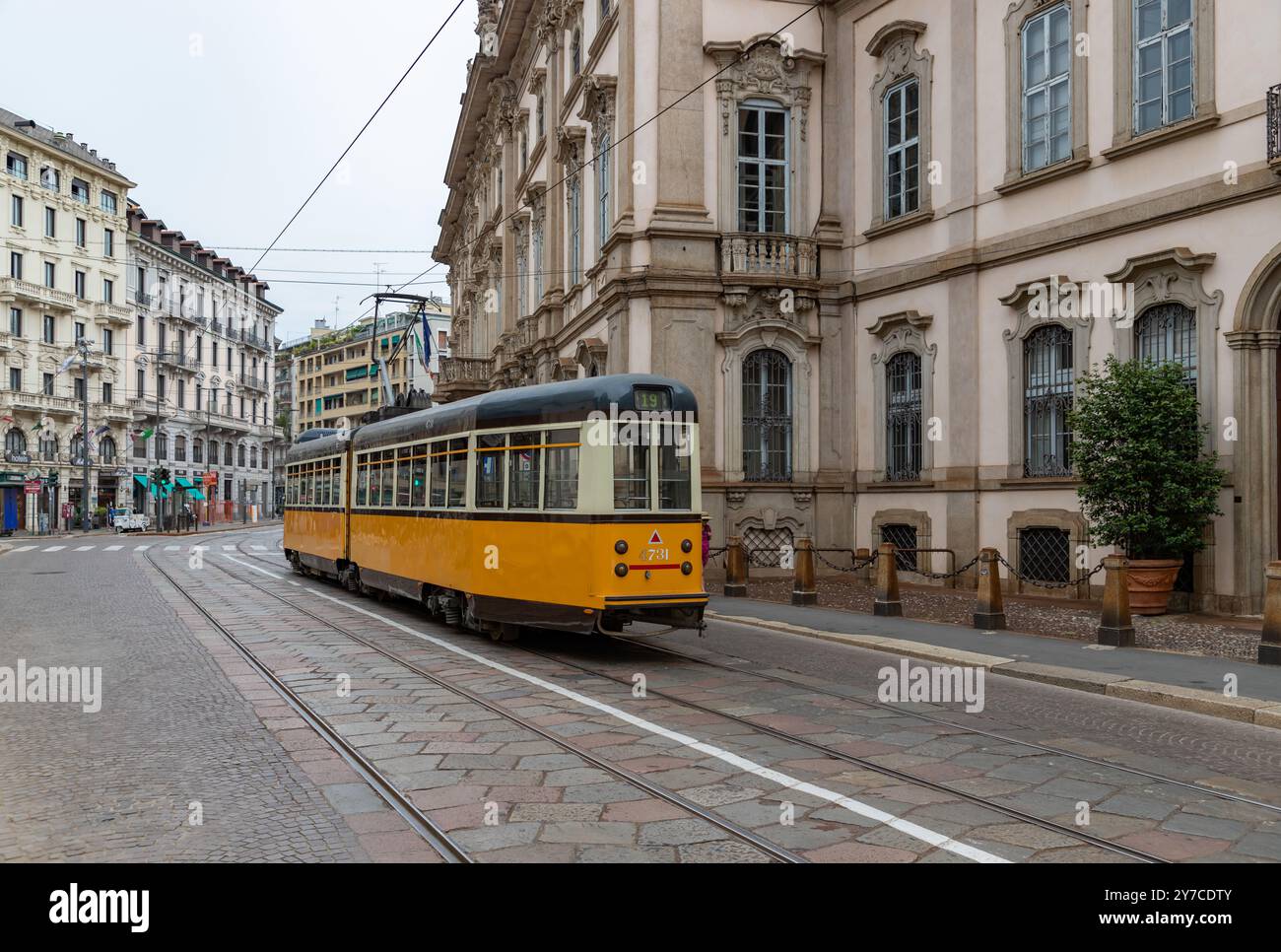 Une photo d'un tramway de Milan. Banque D'Images