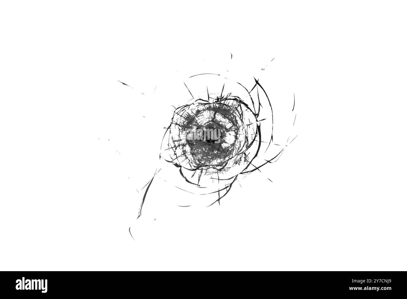 Texture de verre cassé sur un fond transparent Banque D'Images