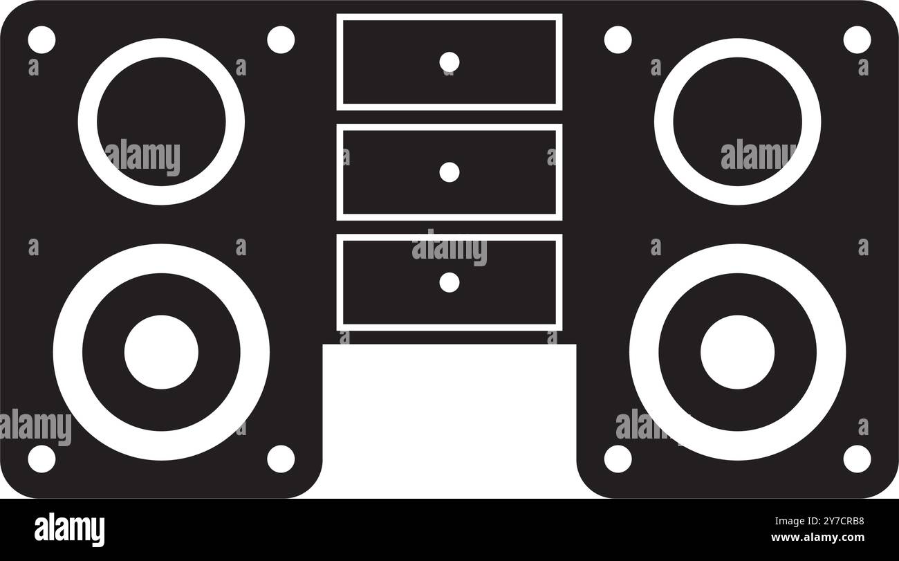 conception de logo d'illustration vectorielle d'icône de système sonore Illustration de Vecteur