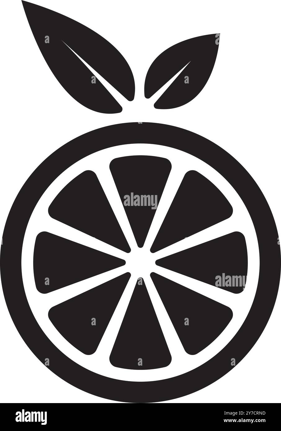 conception de logo d'illustration vectorielle d'icône de fruit orange Illustration de Vecteur