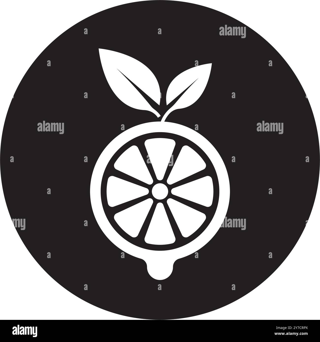 conception de logo d'illustration vectorielle d'icône de fruit orange Illustration de Vecteur