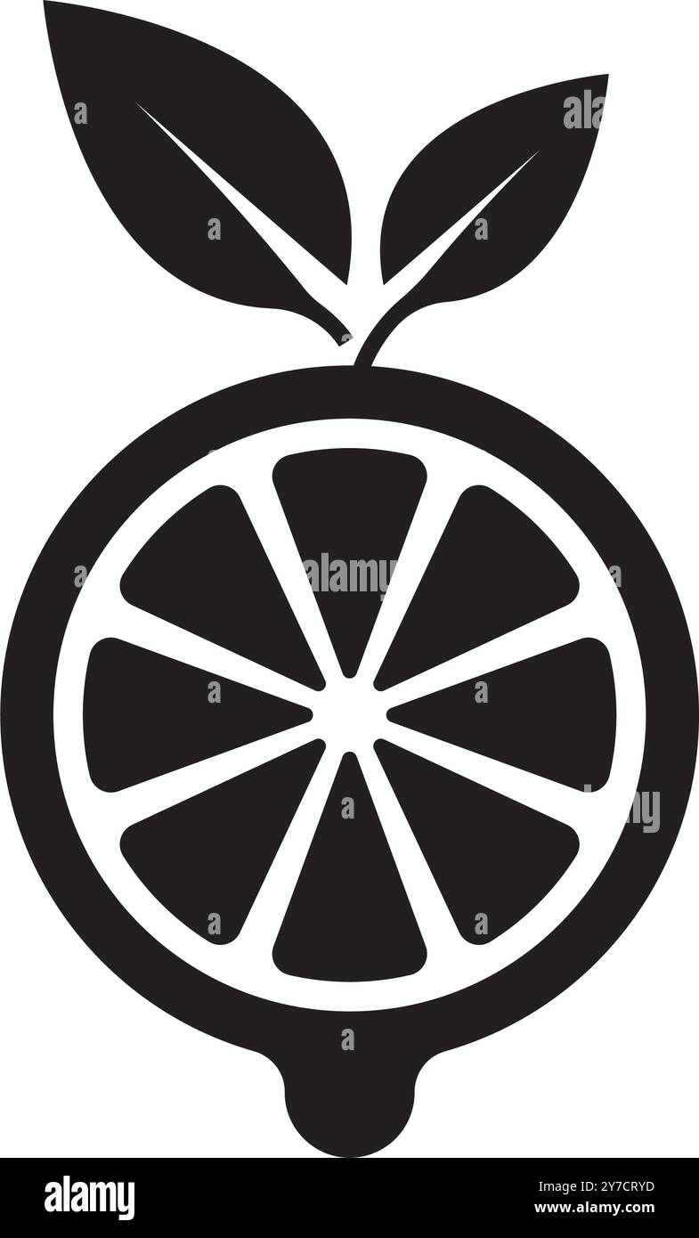 conception de logo d'illustration vectorielle d'icône de fruit orange Illustration de Vecteur