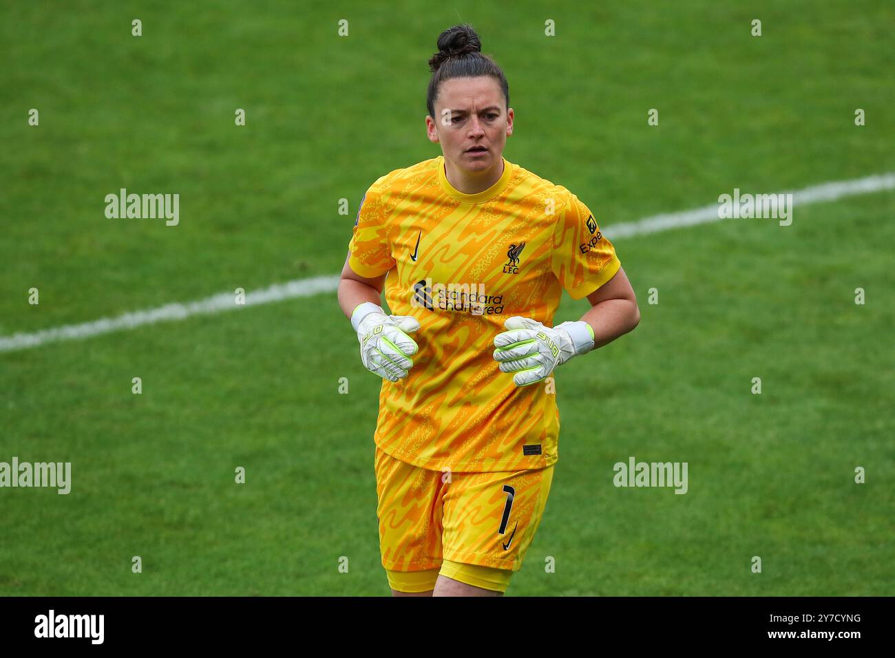 Rachael Laws de Liverpool regarde pendant le match de Super League féminine de FA West Ham United Women vs Liverpool Women au Chigwell construction Stadium, Londres, Royaume-Uni, 29 septembre 2024 (photo par Izzy Poles/News images) Banque D'Images