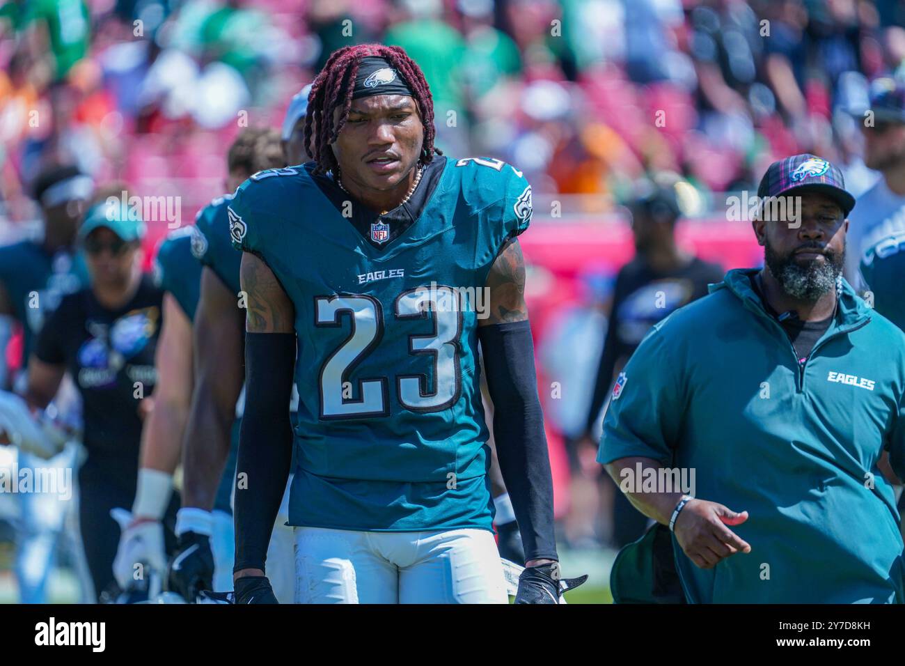 Tampa Bay, Floride, États-Unis, 29 septembre 2024, Eli Ricks, joueur des Philadelphia Eagles #23 au Raymond James Stadium. (Crédit photo : Marty Jean-Louis/Alamy Live News Banque D'Images