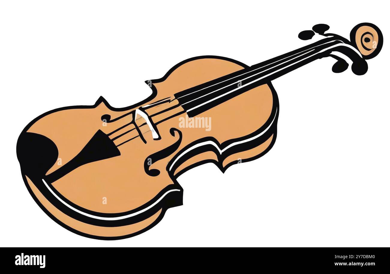 Illustration, icône de violon isolé sur fond blanc Banque D'Images