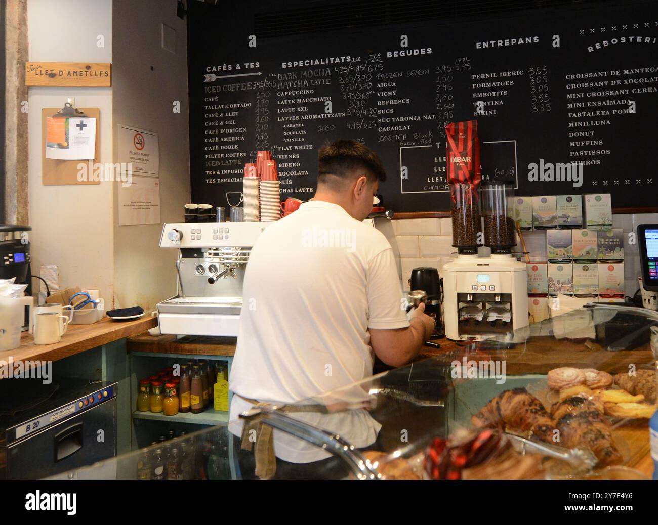 Torradors bon Mercat Llibreteria torréfaction et café dans le quartier gothique de Barcelone, Espagne. Banque D'Images