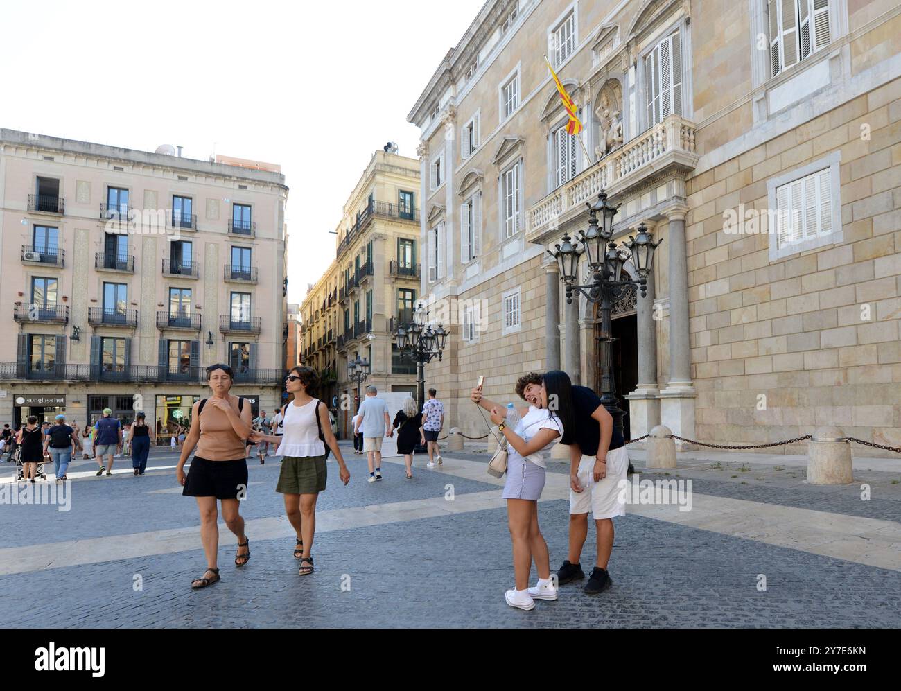 Le Palais de la Generalitat de Catalogne sur la Plaça de Sant Jaume à Barcelone, Espagne. Banque D'Images Le Palais de la Generalitat de Catalogne sur la Plaça de Sant Jaume à Barcelone, Espagne. Banque D'Images
