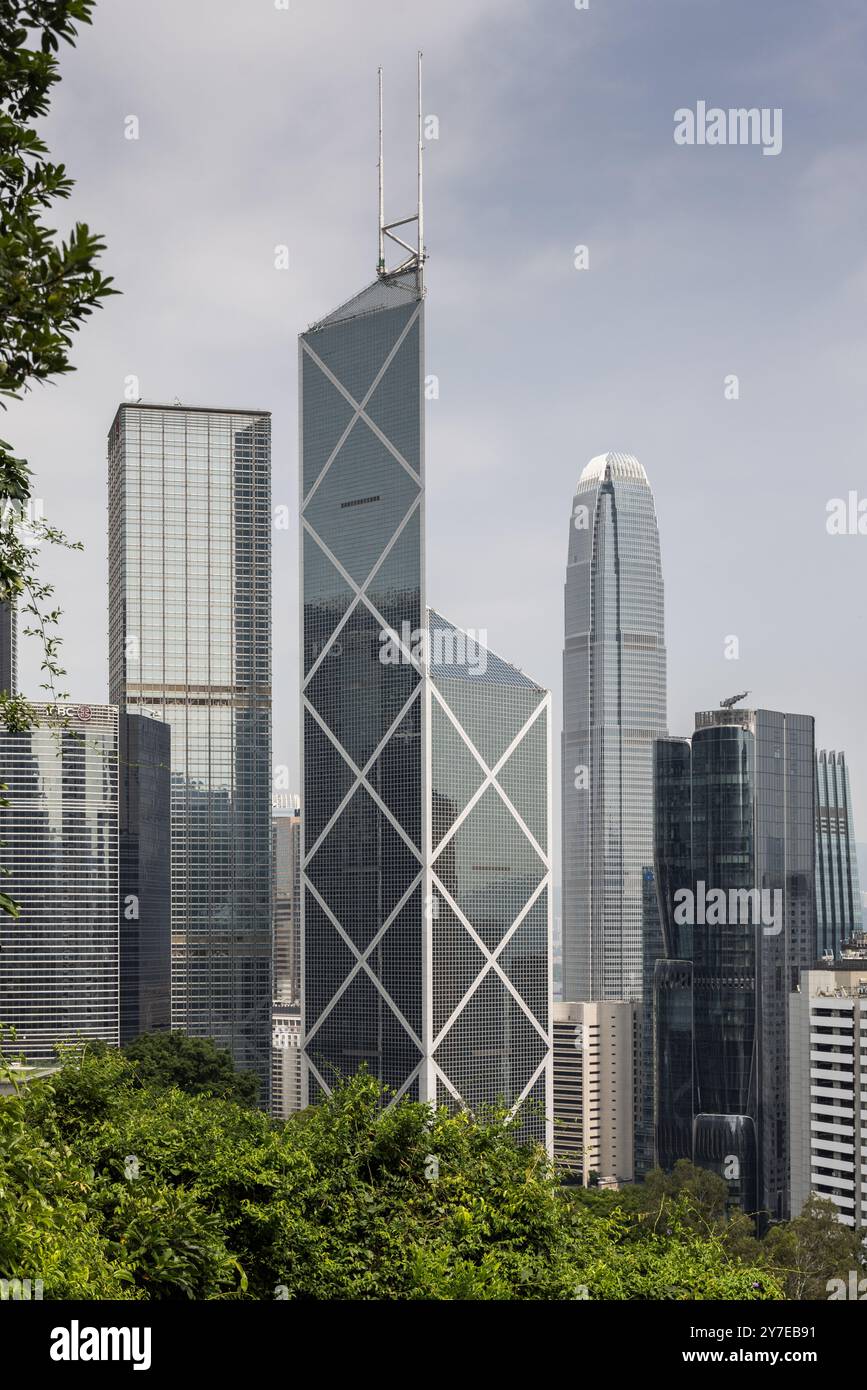 Tour de la Banque de Chine, Hong Kong. Conçu par l'architecte I. M Pei Banque D'Images