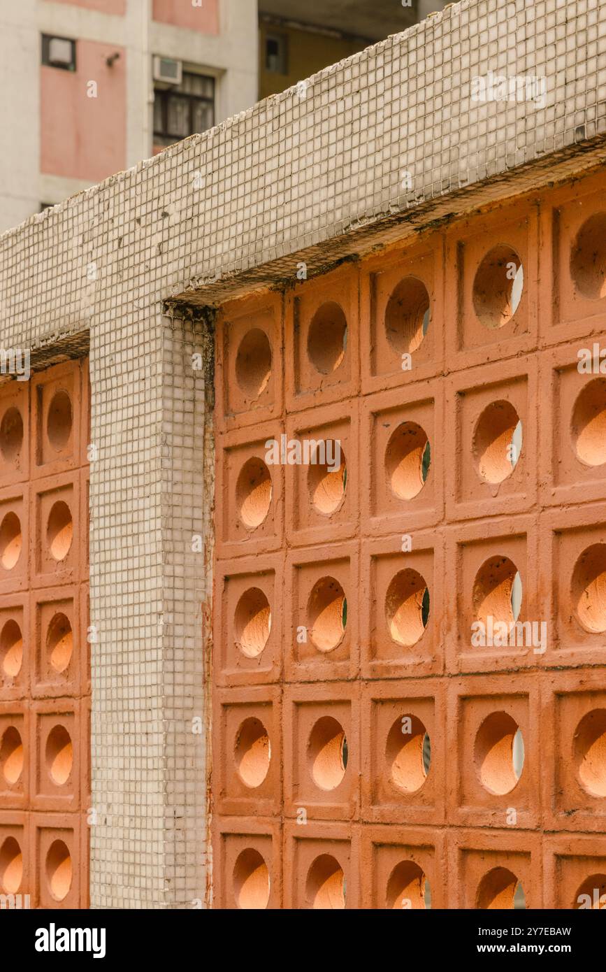 Clague Garden Estate Hong Kong mosaïque détail de conception murale Banque D'Images