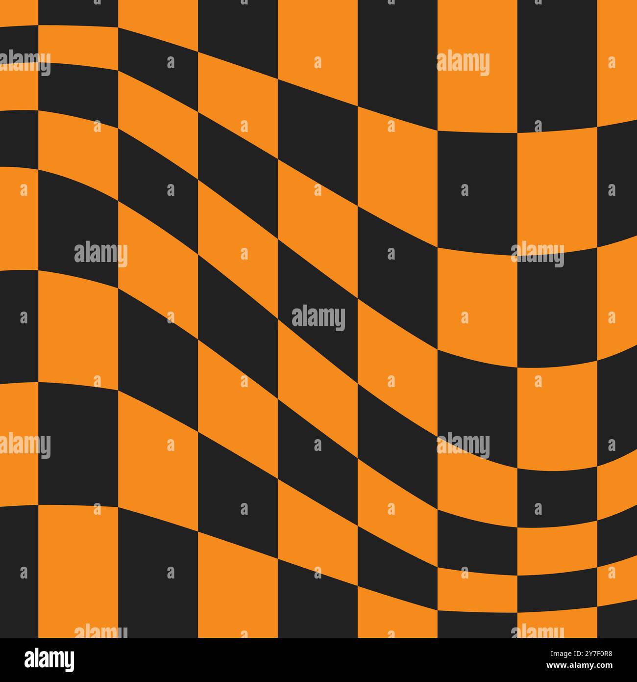 Motif à carreaux d'Halloween. Papier peint noir et orange psychédélique. Fond groovy. Illustration vectorielle rétro dans le style Y2K Illustration de Vecteur