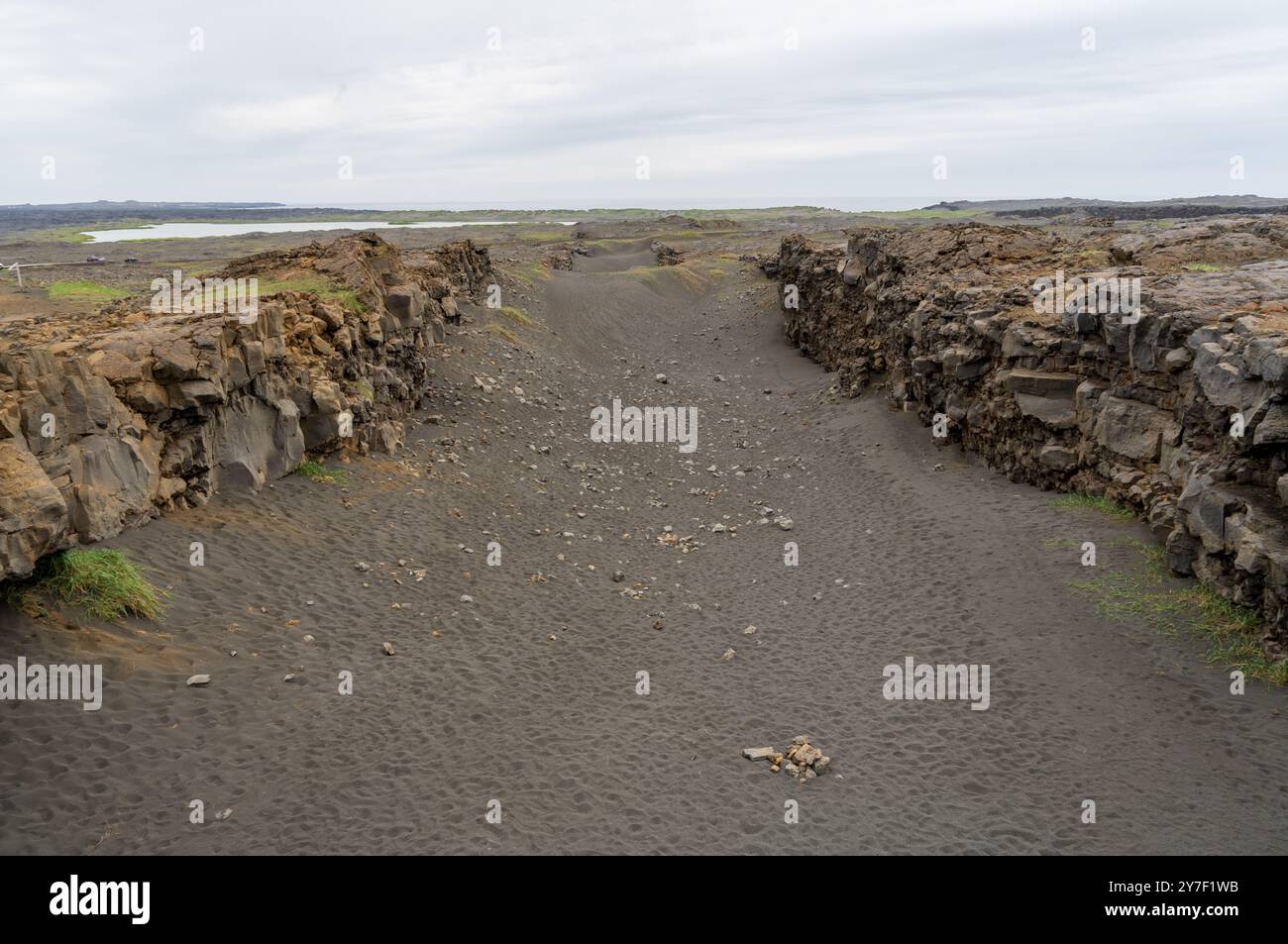 Le pont entre les continents en Islande Banque D'Images