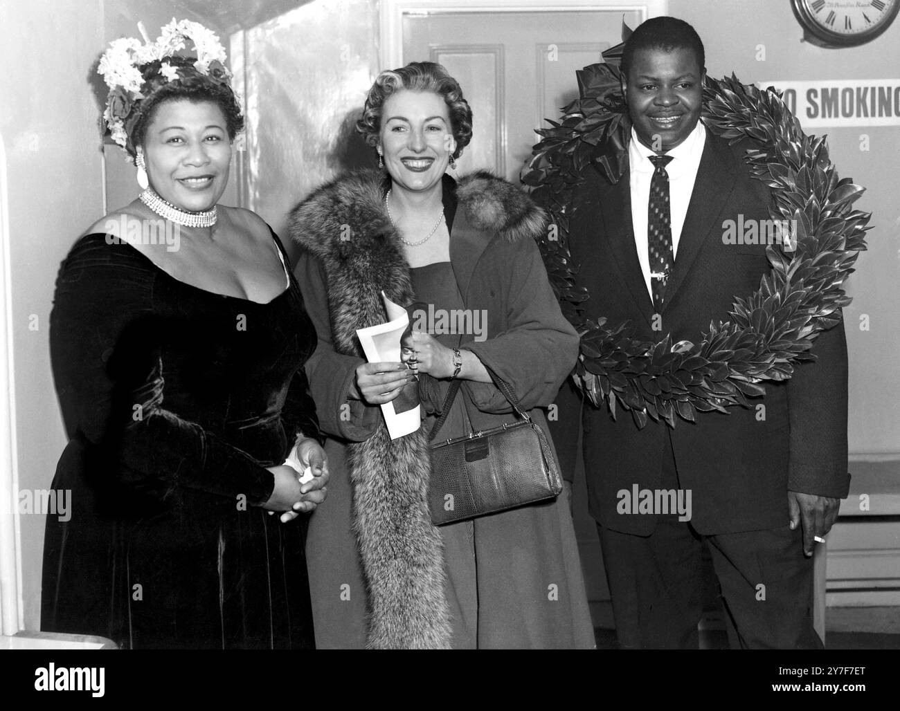 Grands du jazz au Royal Albert Hall, Londres, 23 février 1955. Ella Fitzgerald, Vera Lynn et Oscar Peterson. Banque D'Images