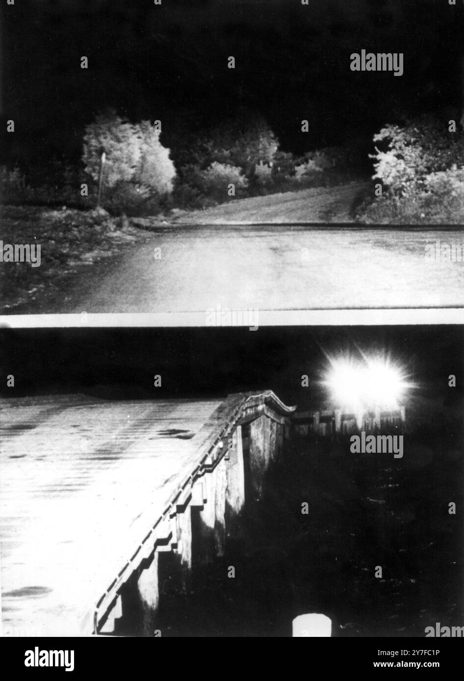 Sénateur Edward Kennedy - L'incident de Chappaquiddick - vue nocturne de Dyke Road/Bridge, Edgartown, Mass. Banque D'Images