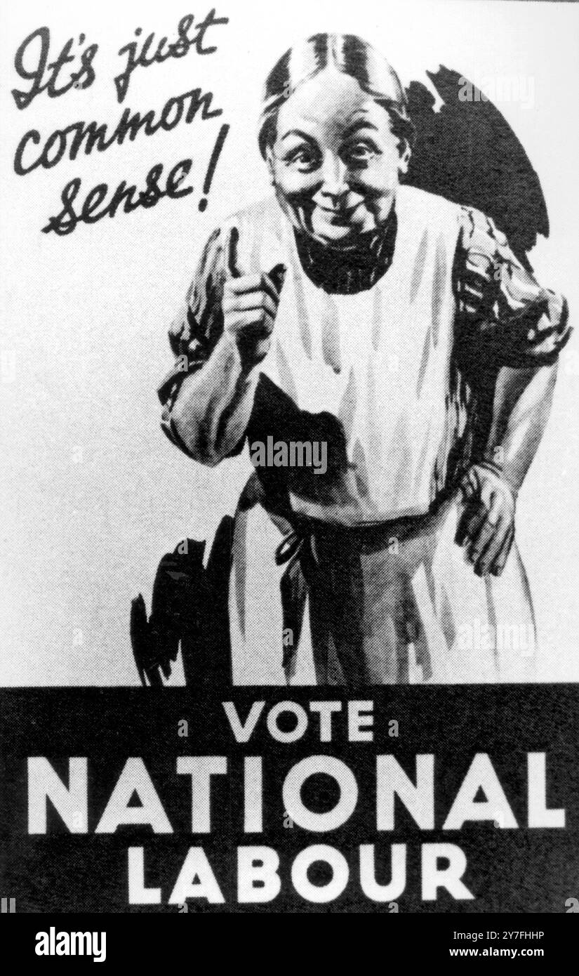 Votez affiche électorale nationale travailliste 1931 Banque D'Images