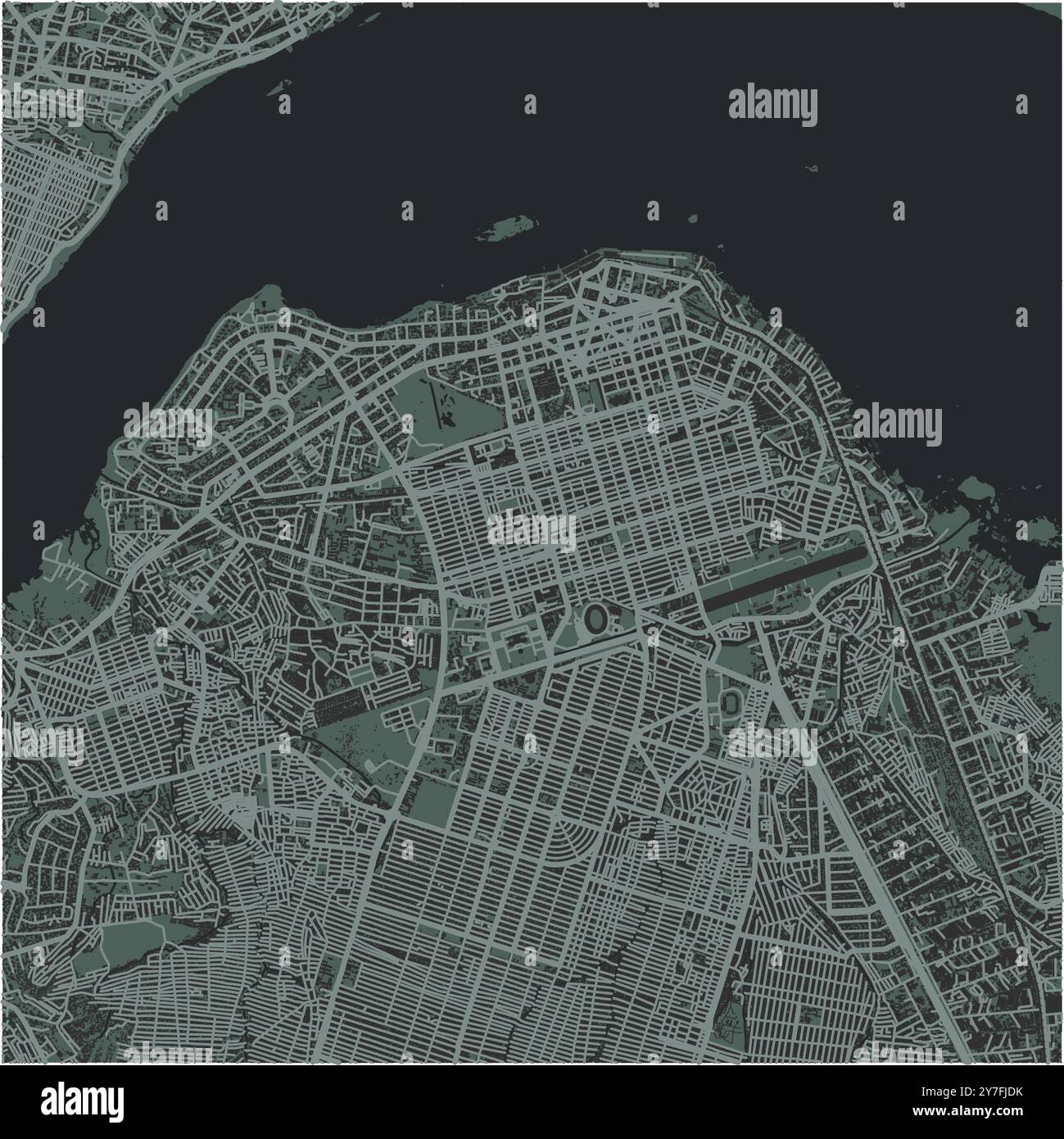 Carte de Kinshasa en République démocratique du Congo dans un style sombre et lisse. Contient un vecteur en couches avec routes eau, parcs, etc Illustration de Vecteur