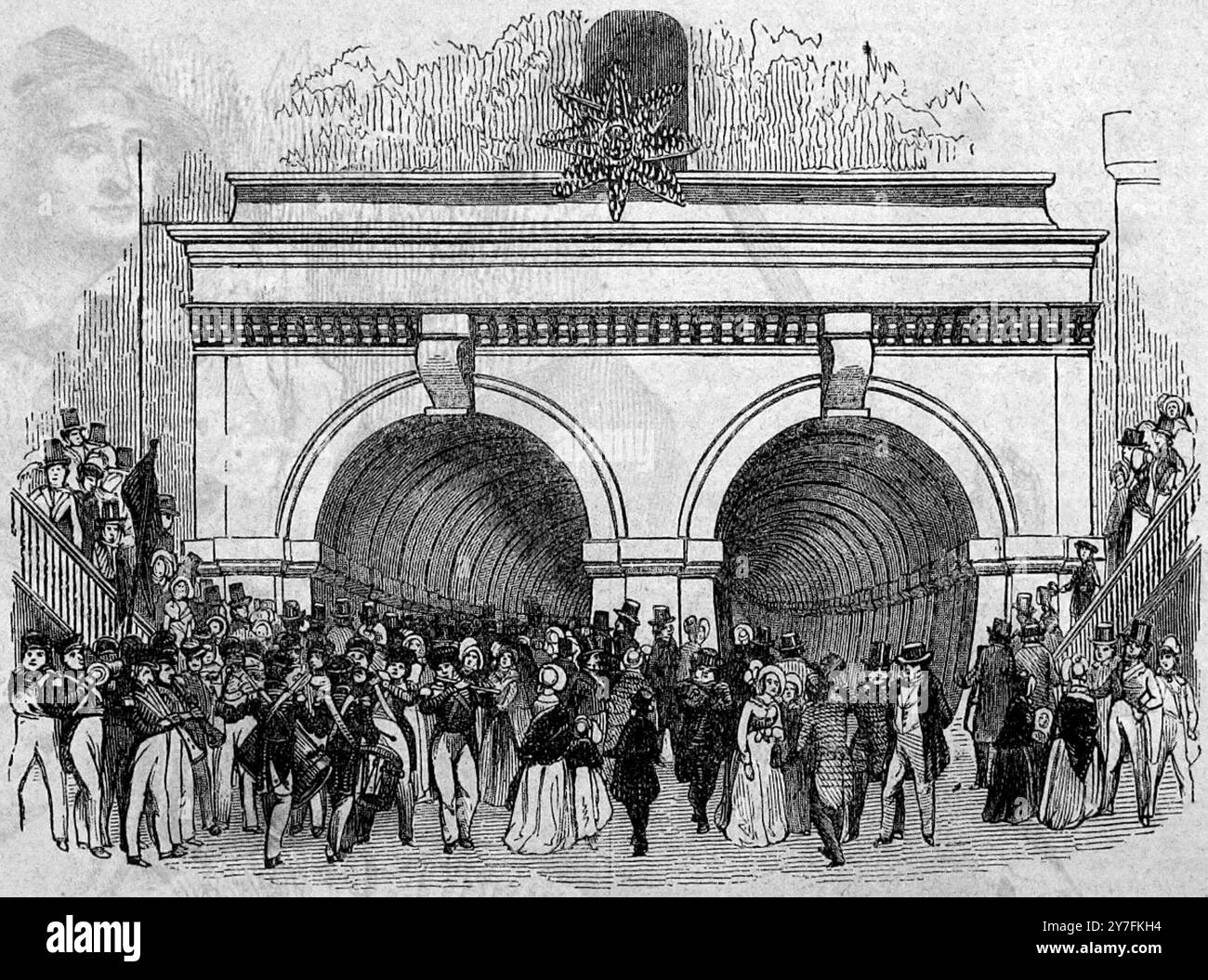 Entrée au tunnel Rotherhithe 1843 Banque D'Images