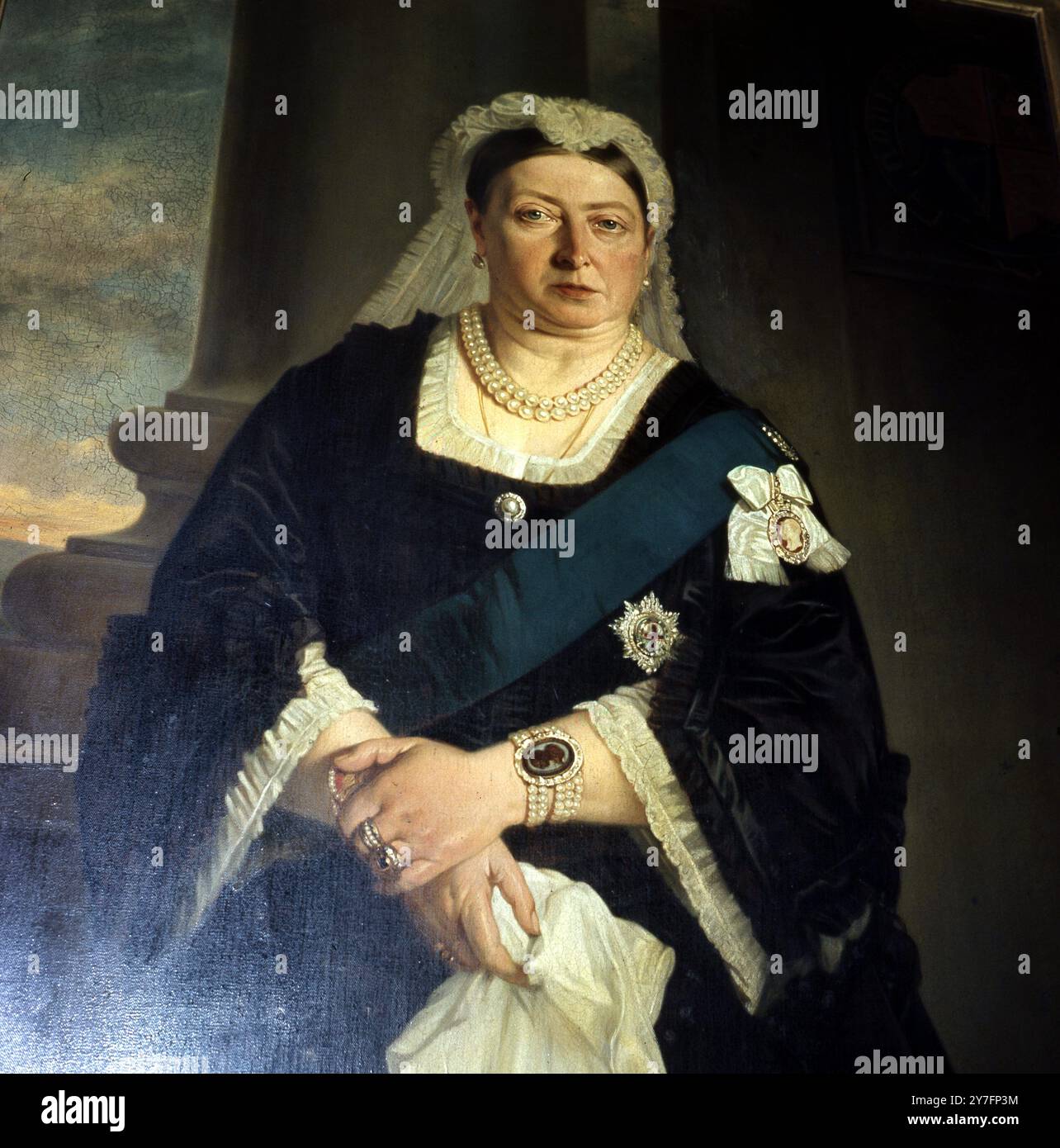 Peinture de la reine Victoria d'après von Angeli. Dans Hughenden Manor, NR High Wycombe, Bucks. Banque D'Images