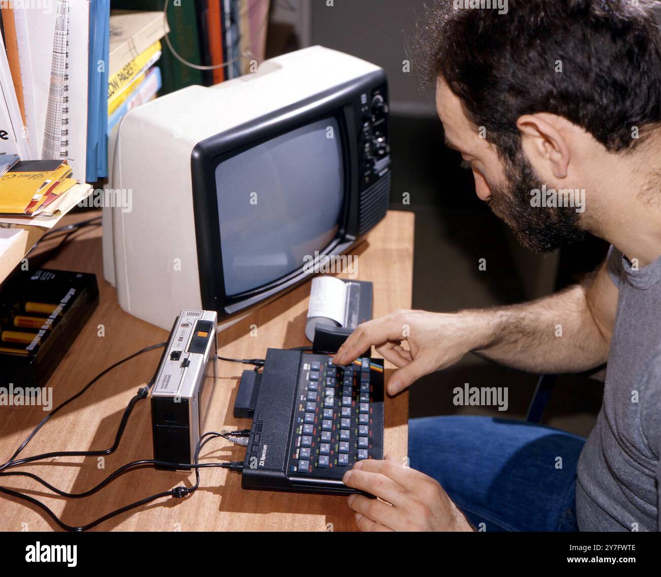 1980s ZX Spectrum ordinateur domestique - clavier et imprimante Banque D'Images