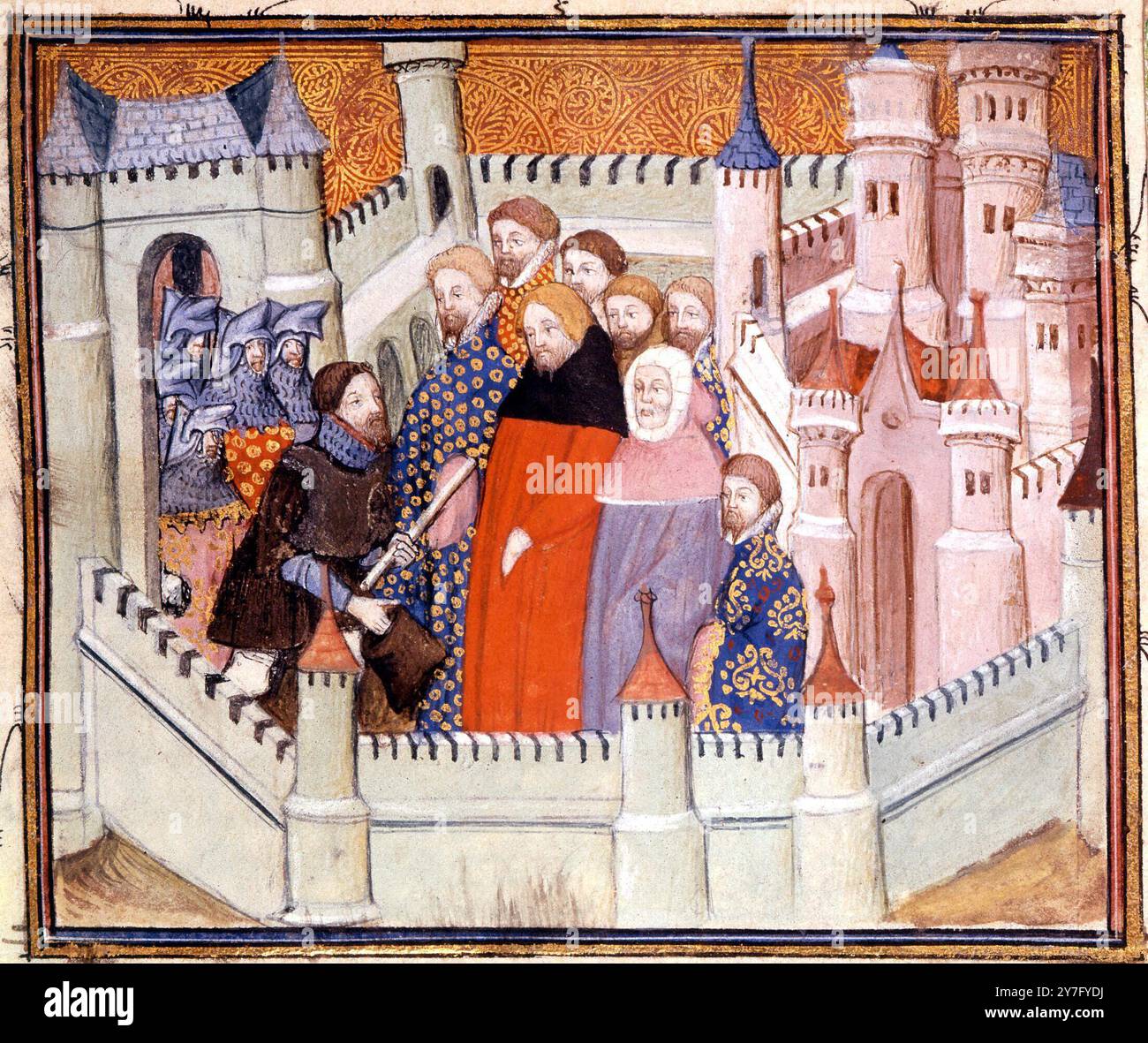 Richard II rencontre Henry Bolingbroke au manuscrit de Chester au British Museum Banque D'Images