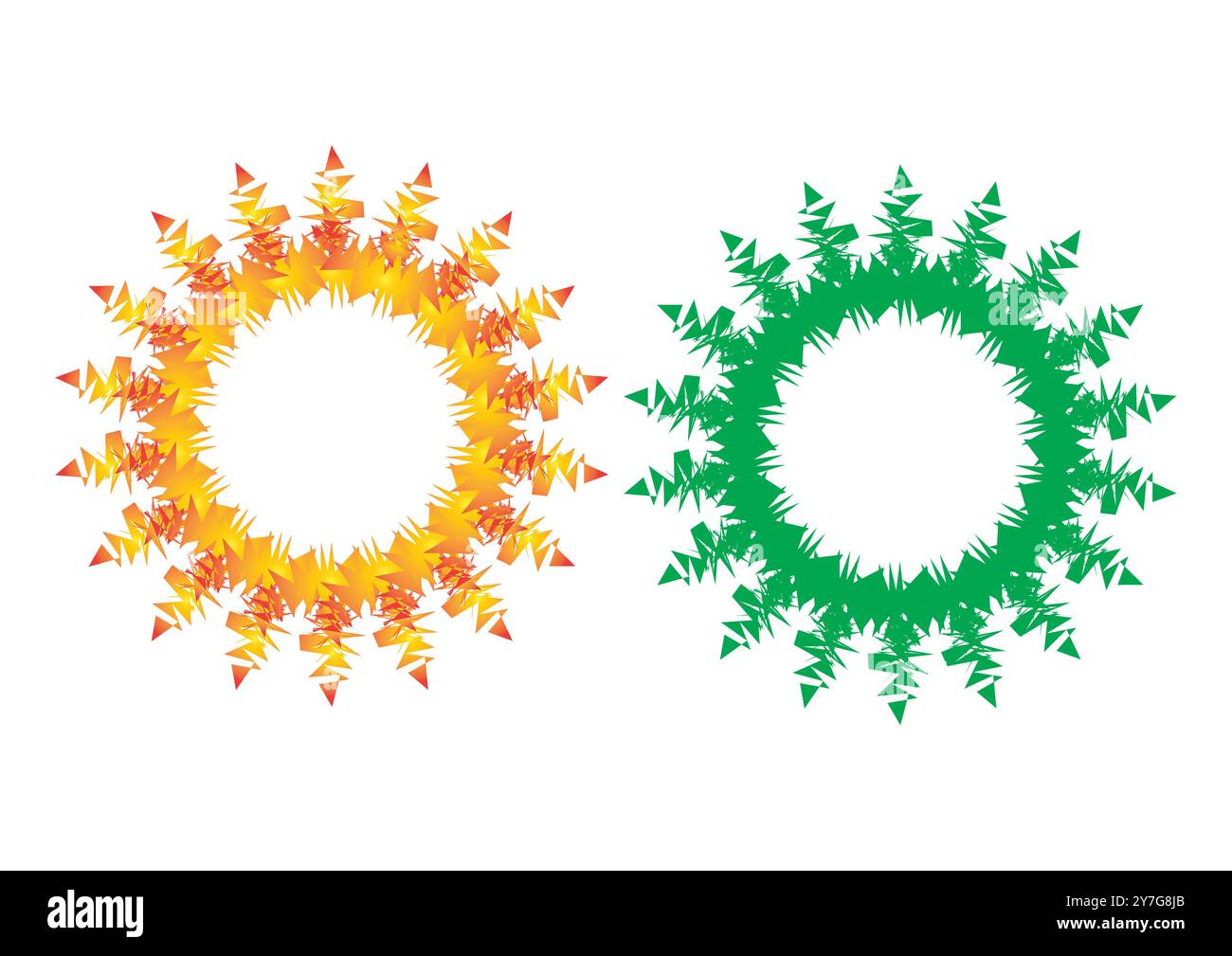 Automne Blaze et Evergreen Harmony : étude de la symétrie saisonnière pour les cartes de vœux, affiches et arrière-plans Illustration de Vecteur