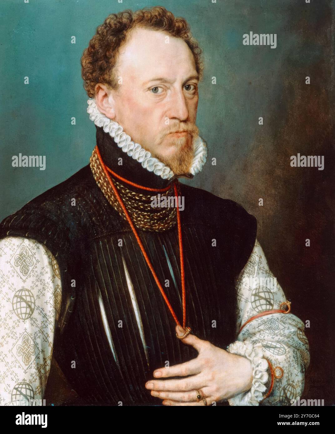 Sir Henry Lee de Ditchley (1533-1611), champion de la reine et maître des armouries sous la reine Elizabeth I d'Angleterre, portrait peint à l'huile sur panneau par Antonis Mor, 1568 Banque D'Images