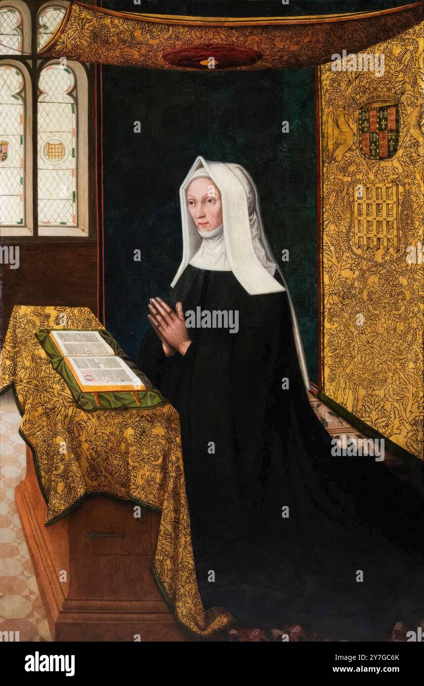 Lady Margaret Beaufort (1443-1509), mère du roi Henri VII d'Angleterre, portrait peint à l'huile sur panneau par Meynart Weywyck, vers 1510 Banque D'Images