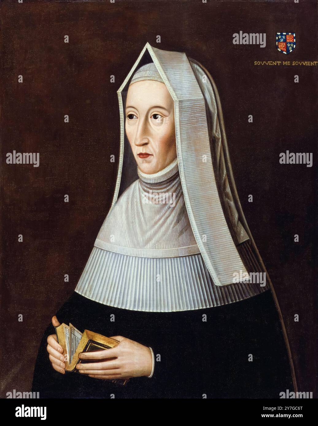 Lady Margaret Beaufort (1443-1509), mère du roi Henri VII d'Angleterre, portrait peint à l'huile sur panneau, 1650-1699 Banque D'Images